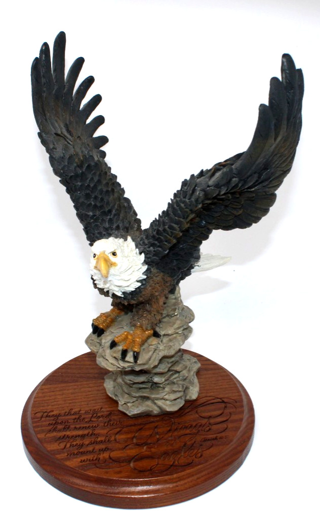 Bald Eagle Figurine Wood Base Wings As Eagles Christian Isaiah 40 Dicksons