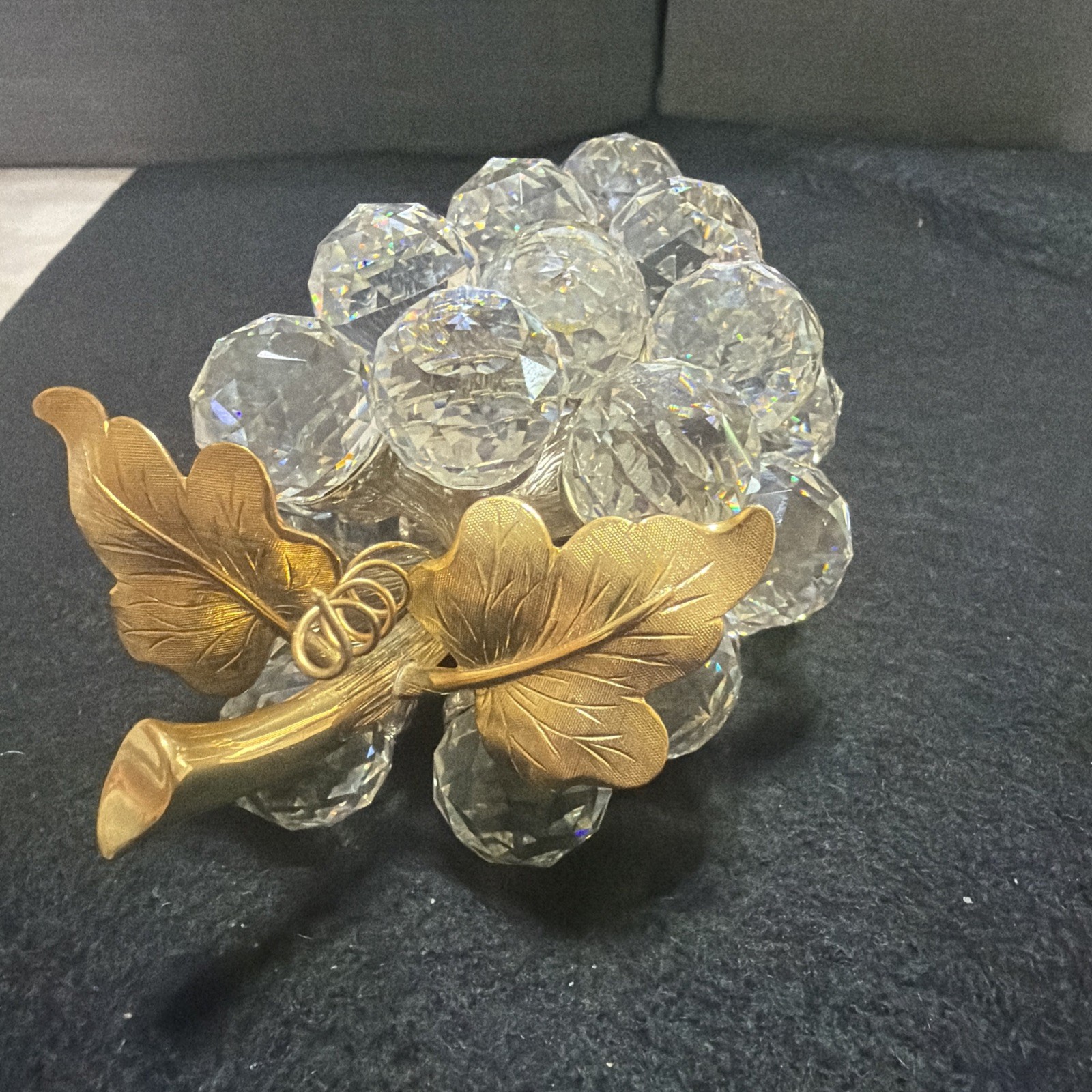 SWAROVSKI Crystal Sparkling Fruit Collection 29 Grapes Gold Leaf Stem *EXC!
