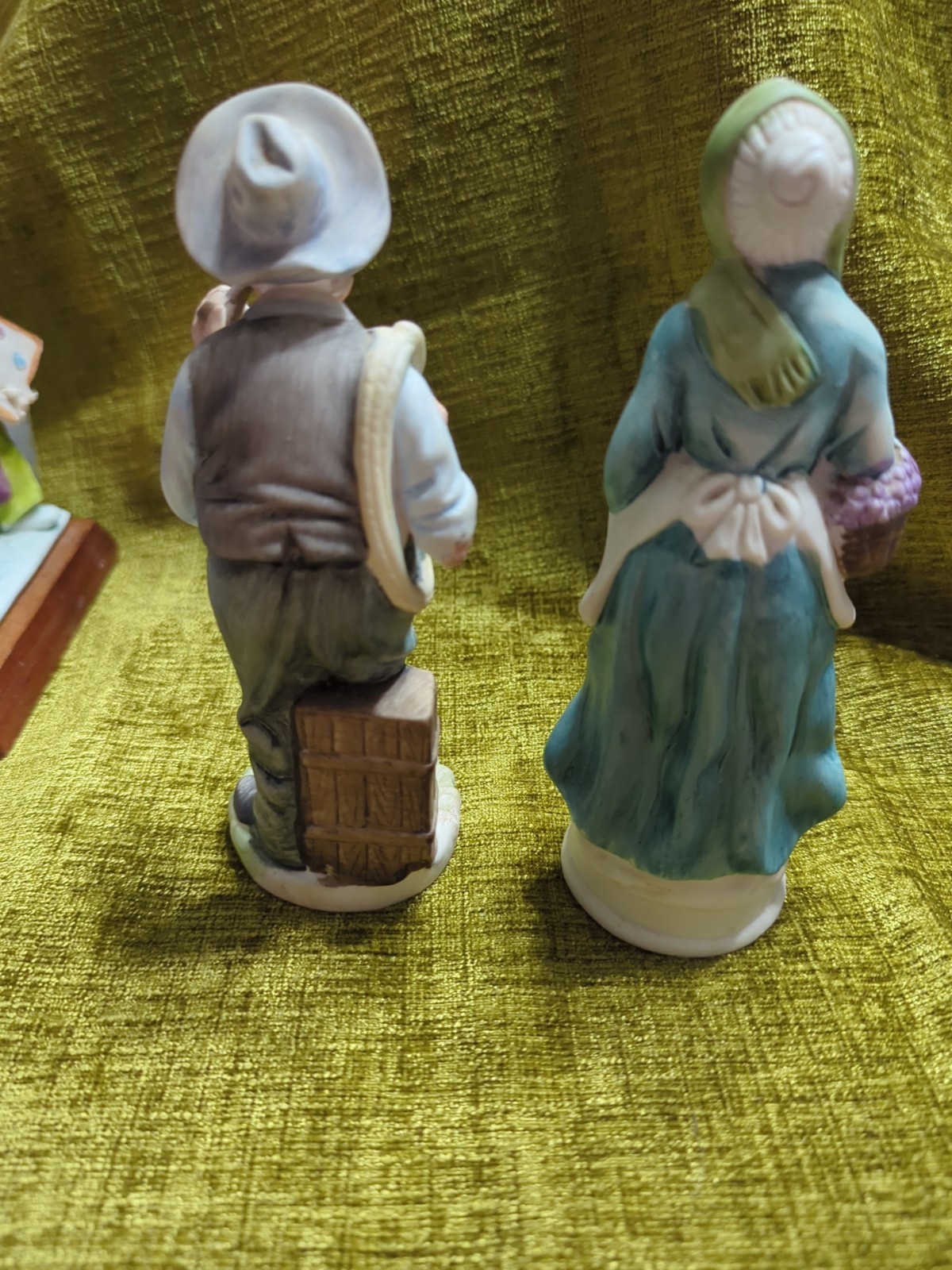 Arco Vintage Hand Painted Bisque Figurines Man and Woman Elders
