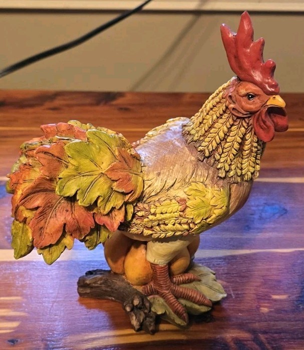 Lenox Autumn’s Call 9″ Resin Rooster Figurine Harvest Pumpkin Fall Farmhouse…