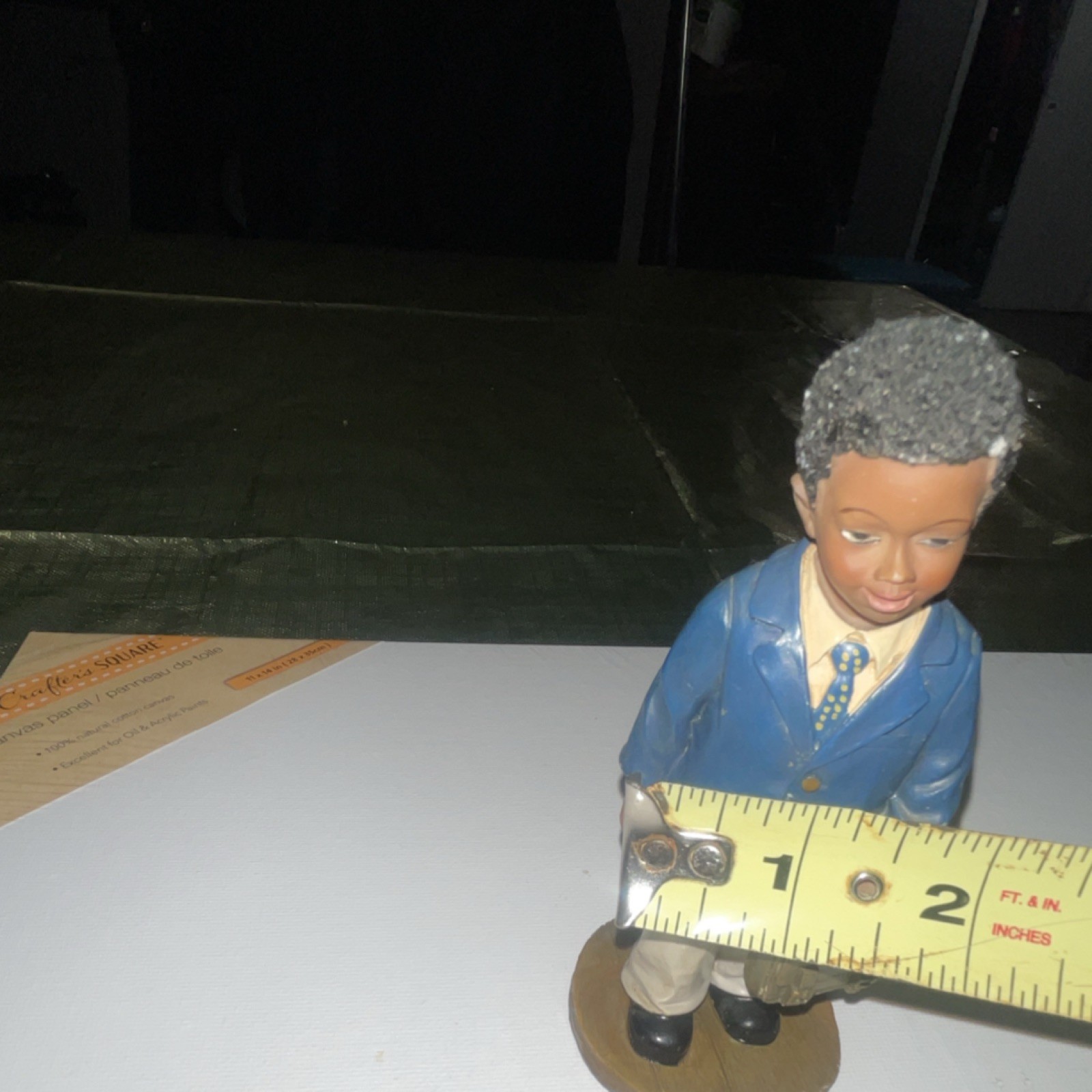 Young’s Resin Businessman Figurine Blue Beige Brown Black Hand Painted Sculpture