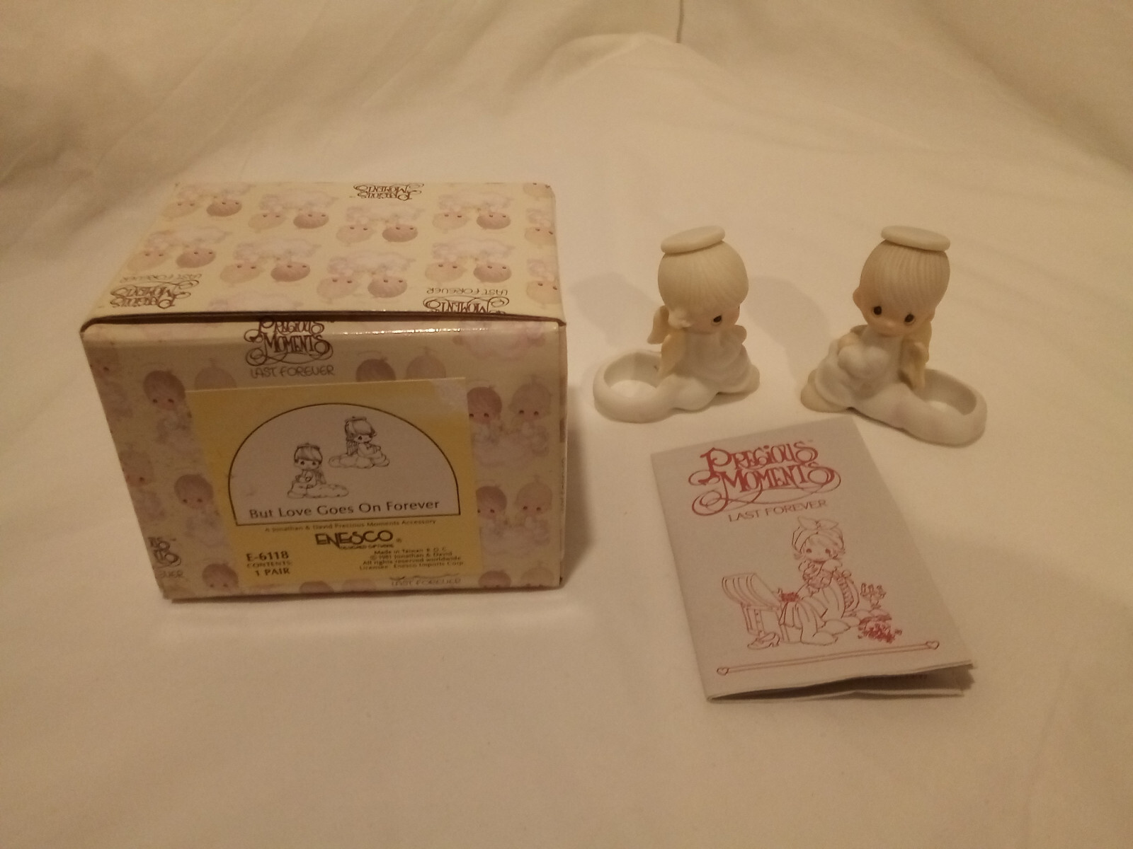 J&D 1980 Precious Moments But Love Goes on Forever Boy Girl Candle Climber E6118