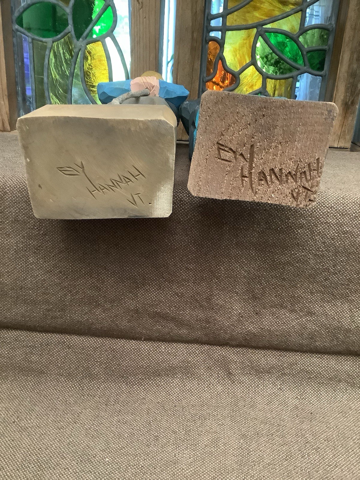 Stylish Couple Hand Carved Wooden Figures From The Hannah Family