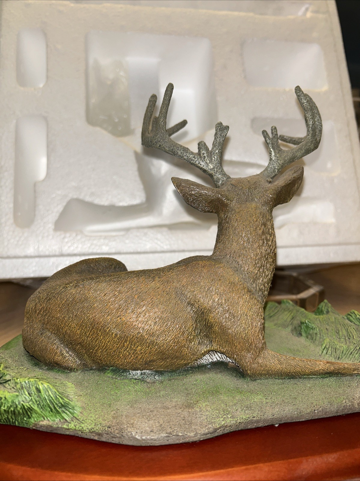 Danbury Mint Summer Velvet White Tail Deer Sculpture Figure W/ Original Box Mint