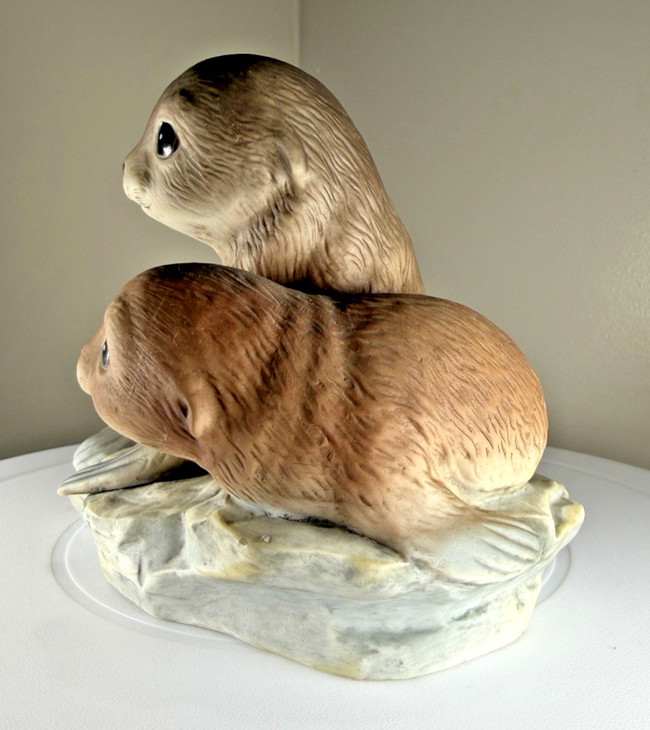 Homco Baby Seal Pups Sea Lion Masterpiece Porcelain Figurine Sculpture 1981