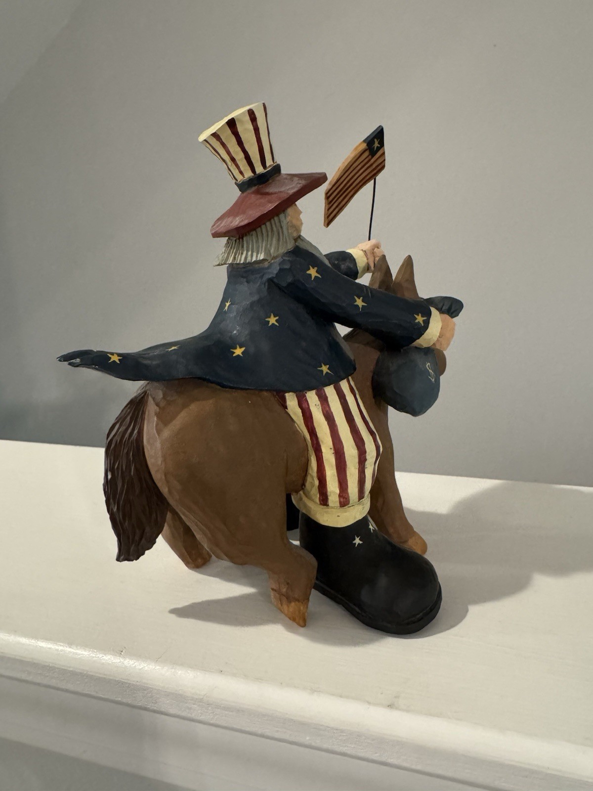 Vintage 2001 Williraye Studio “Yankee Doodle Dandy” Uncle Sam On Donkey