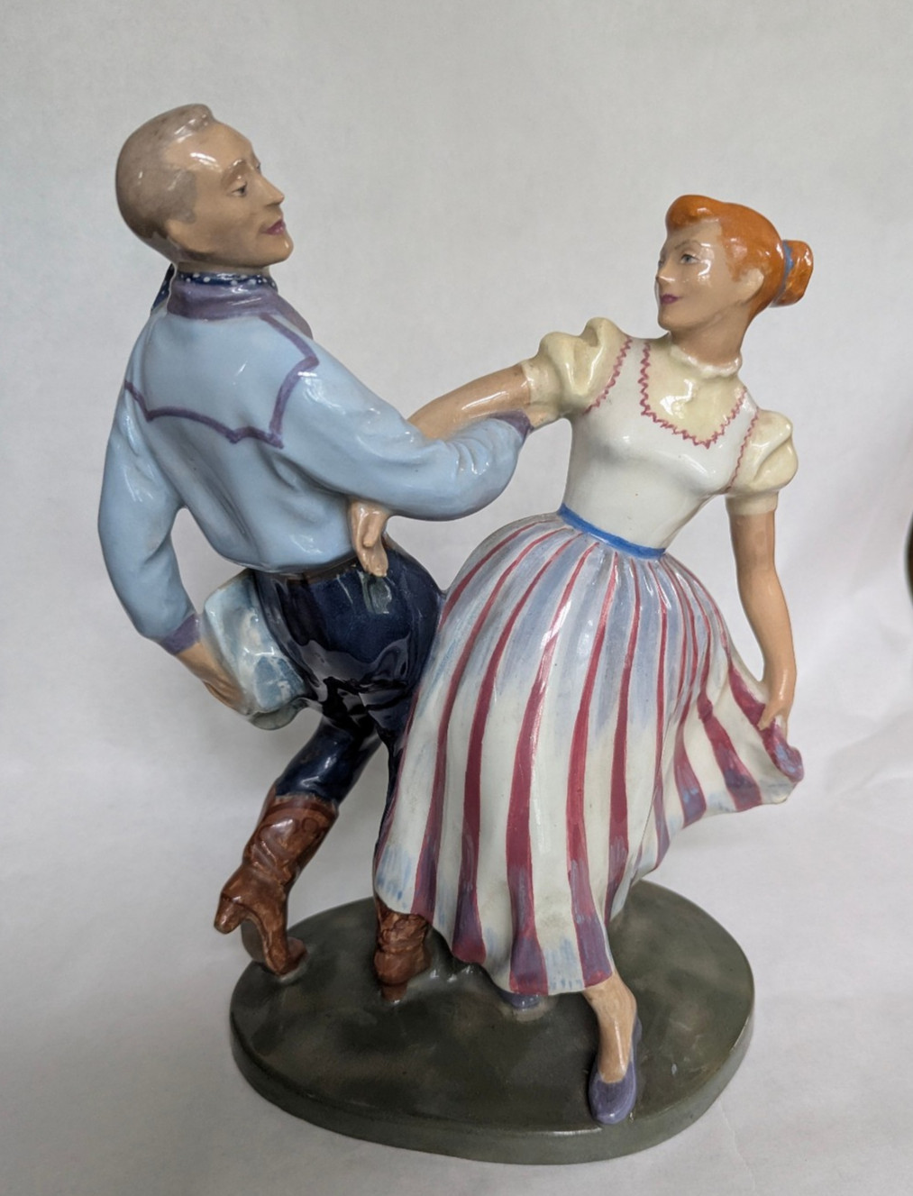 Leo Mol Square Dancers Porcelain Figurines Dated 1953 Canada