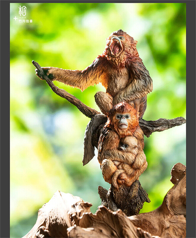 Manas Studio 竹内信善 Snub-Nosed Monkey Limited Animal Statue Resin Painted Model