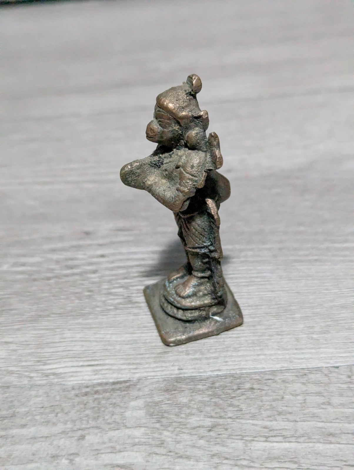 Vtg 2.75″ Hindu Hanuman Deity Brass Bronze Figurine Miniature Statue Tibetan 2