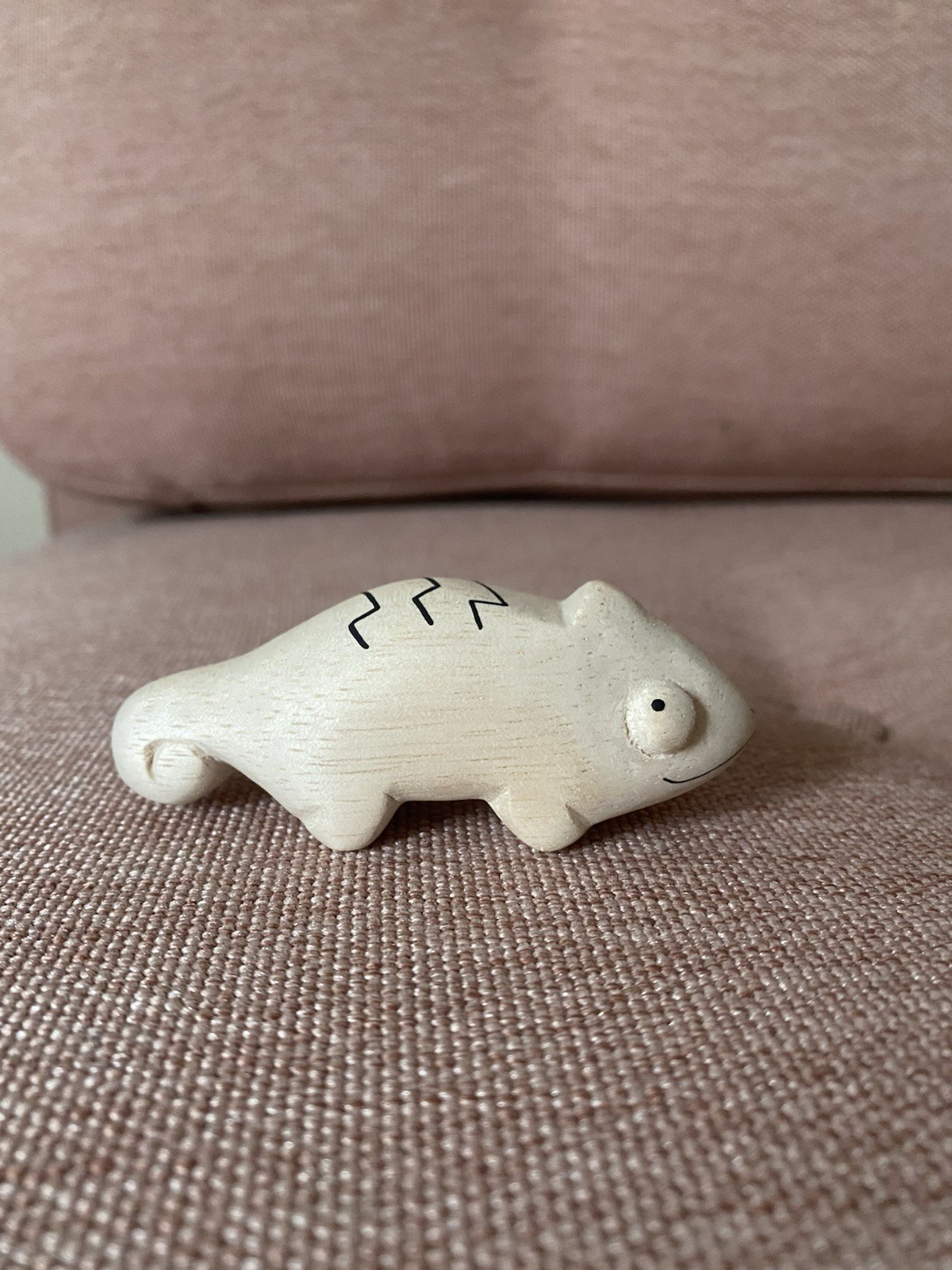 Handcrafted T-Lab Polepole Chameleon Minimalist Wooden Animal Figurine
