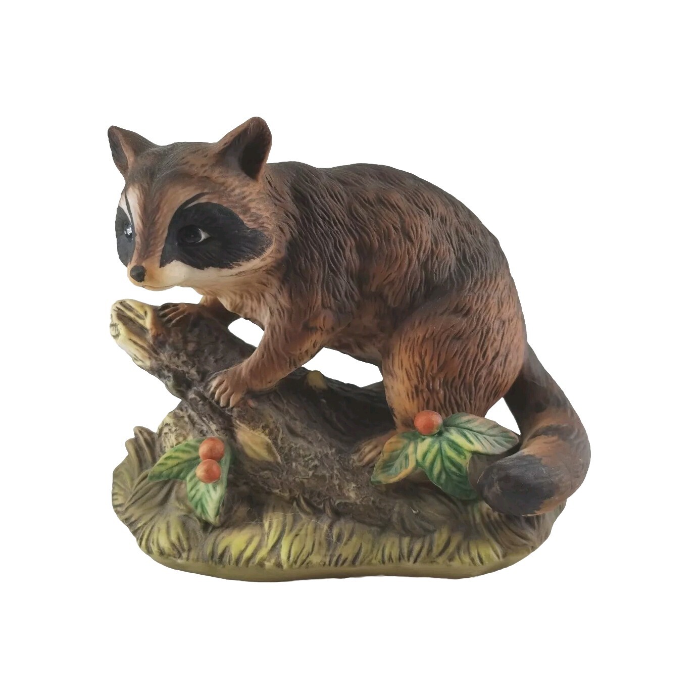 Homco Masterpiece Porcelain Raccoon Hand Painted Made In Mexico 6″
