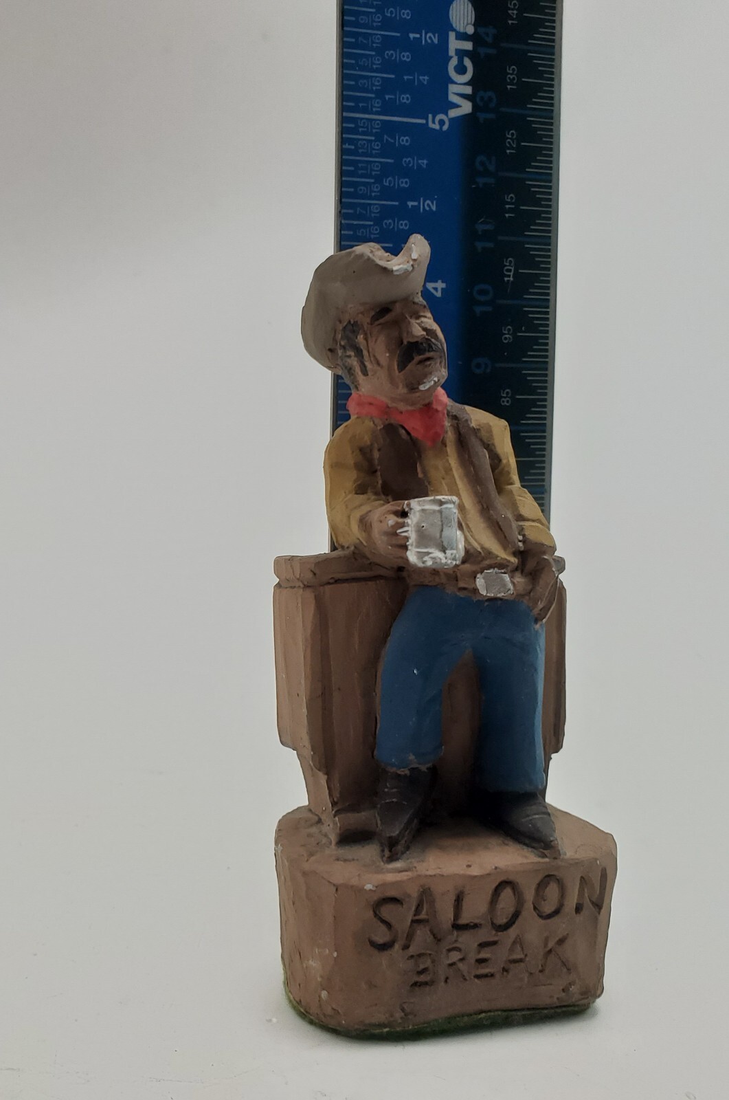 4″H Vintage J Vincent Cowboy Saloon Break Wild West Studios ChalkWare Figurine