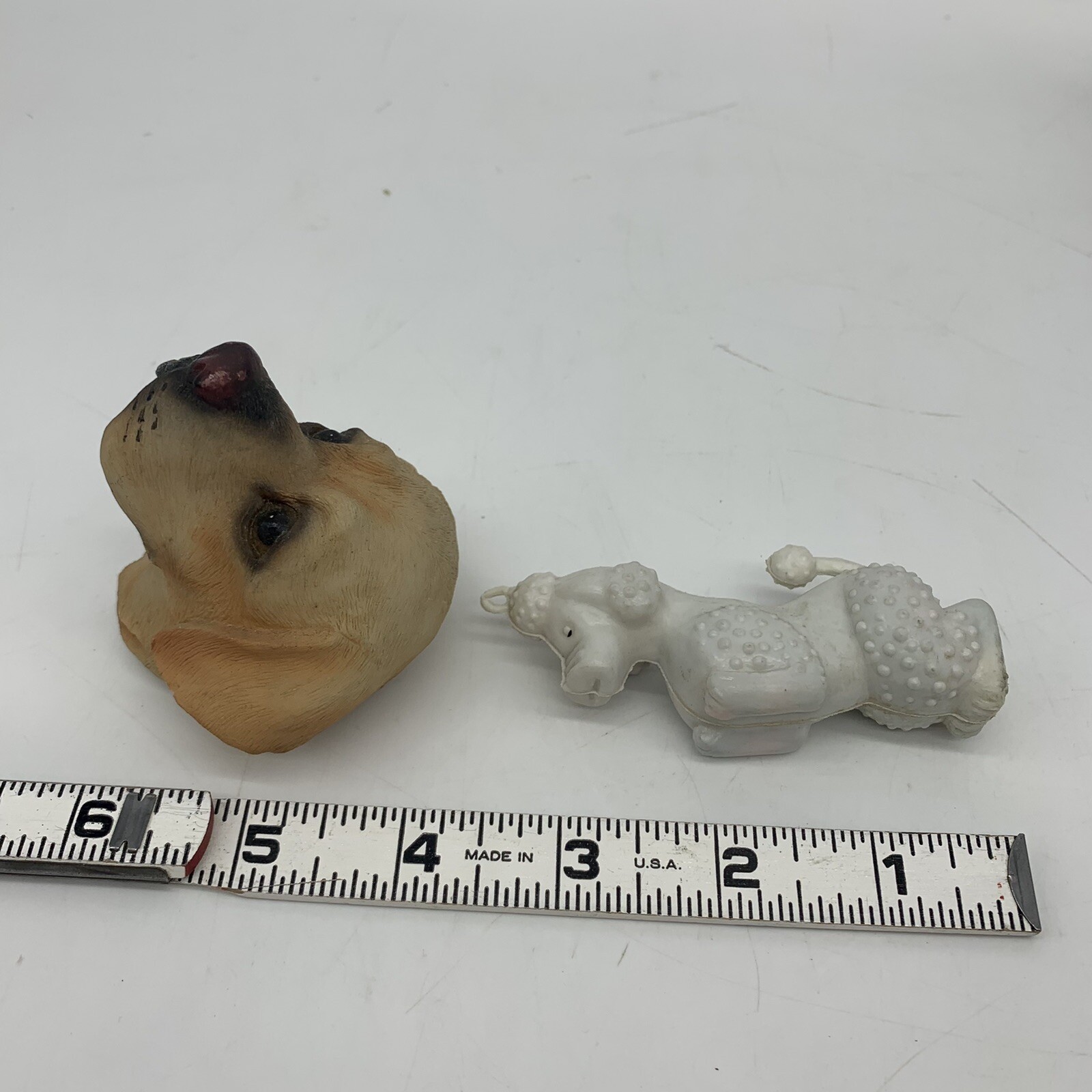9 pc. VTG 1950s MCM Labrador & Poodle Dog Figurines – Ceramic Resin & Wood