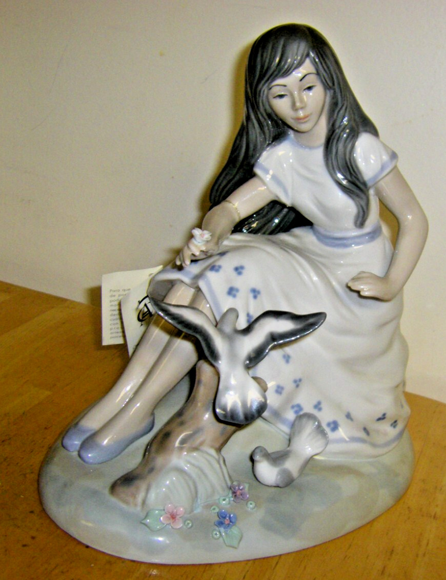 Casades Woman with Birds Porcelain Figurine