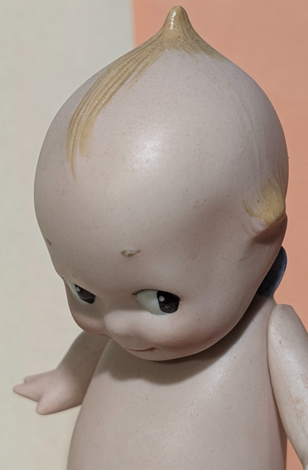 Antique Rose O’Neill Kewpie Jointed Arms Bisque Figurine 5.75″ Incised Signature