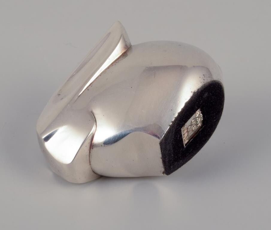 Dansk International Designs Ltd. Small figurine of rabbit in plated silver.