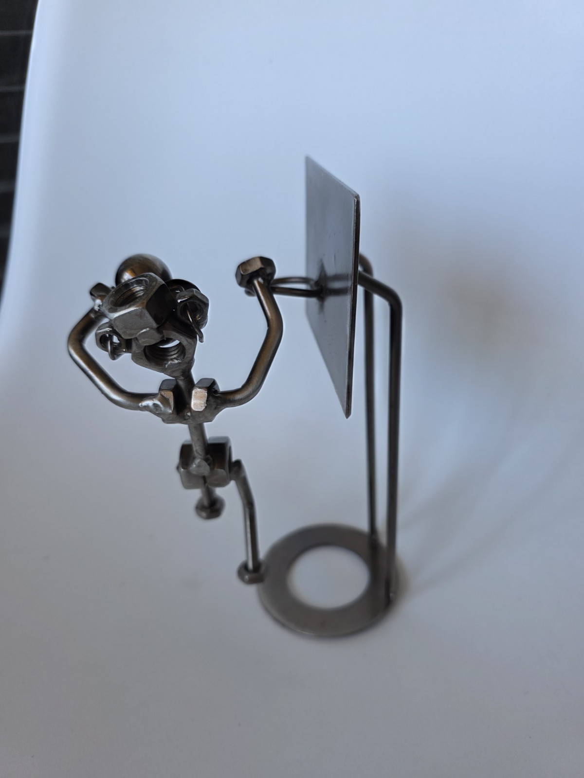 Handmade Metal Nuts and Bolts Dunking Basketball Player Figurine Sports