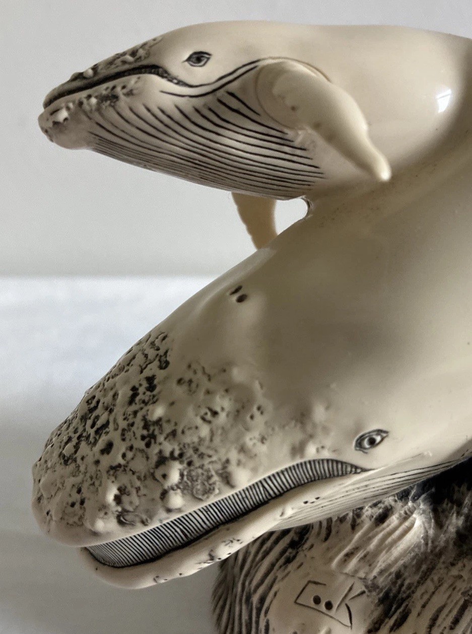 Beautifully Sculptured Humpback Whale with Calf Figurine -G.H. Cook Company