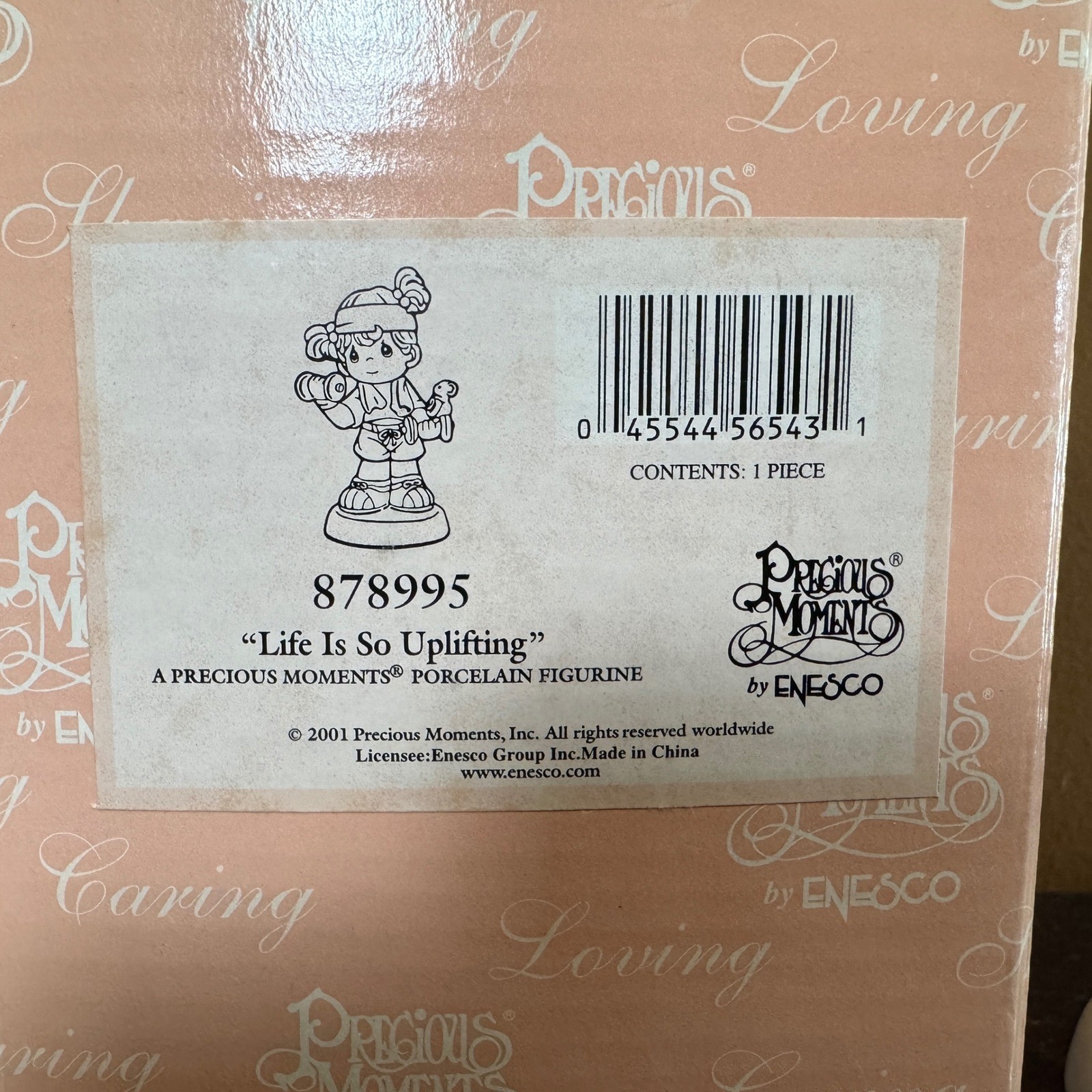 Precious Moments Life Is So Uplifting Girl Weightlifting Figurine 878995 SIGNED