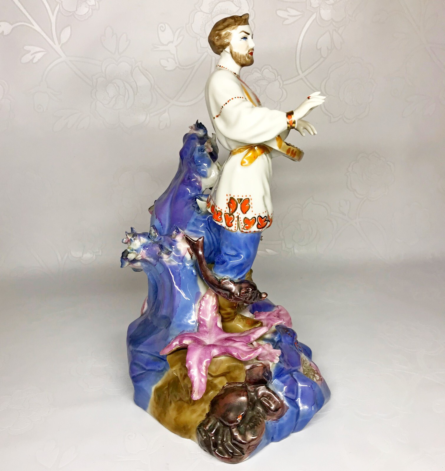 Porcelain figurine Sadko 12 inch soviet vintage statuette USSR Ukraine Kyiv