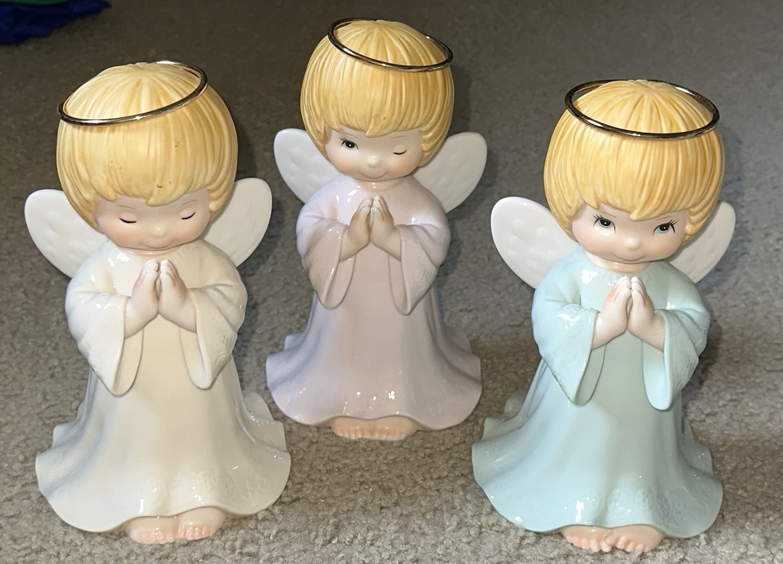 3 MCM O’Well Praying Child Angels Ceramic Figurines with Tags