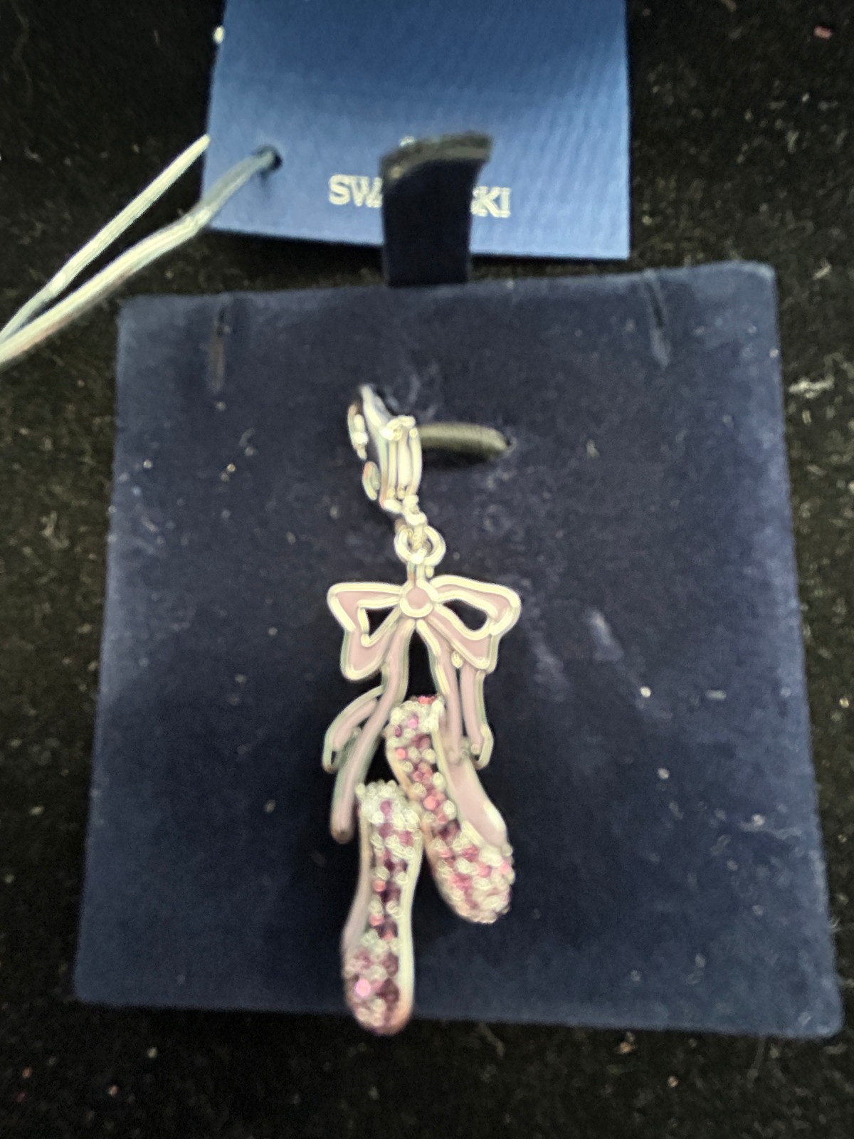 Swarovski Crystal Ballet Shoes Pendant Charm Amethyst Boxed NEW W TAG!