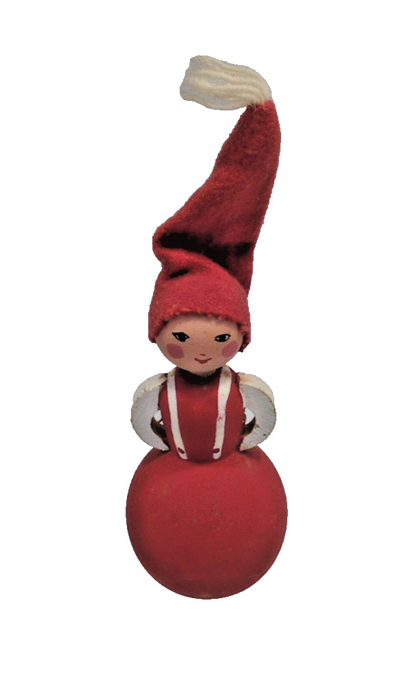 Scandinavian Wooden Folk Art Figurine Made In Sweden Vintage Holiday BS