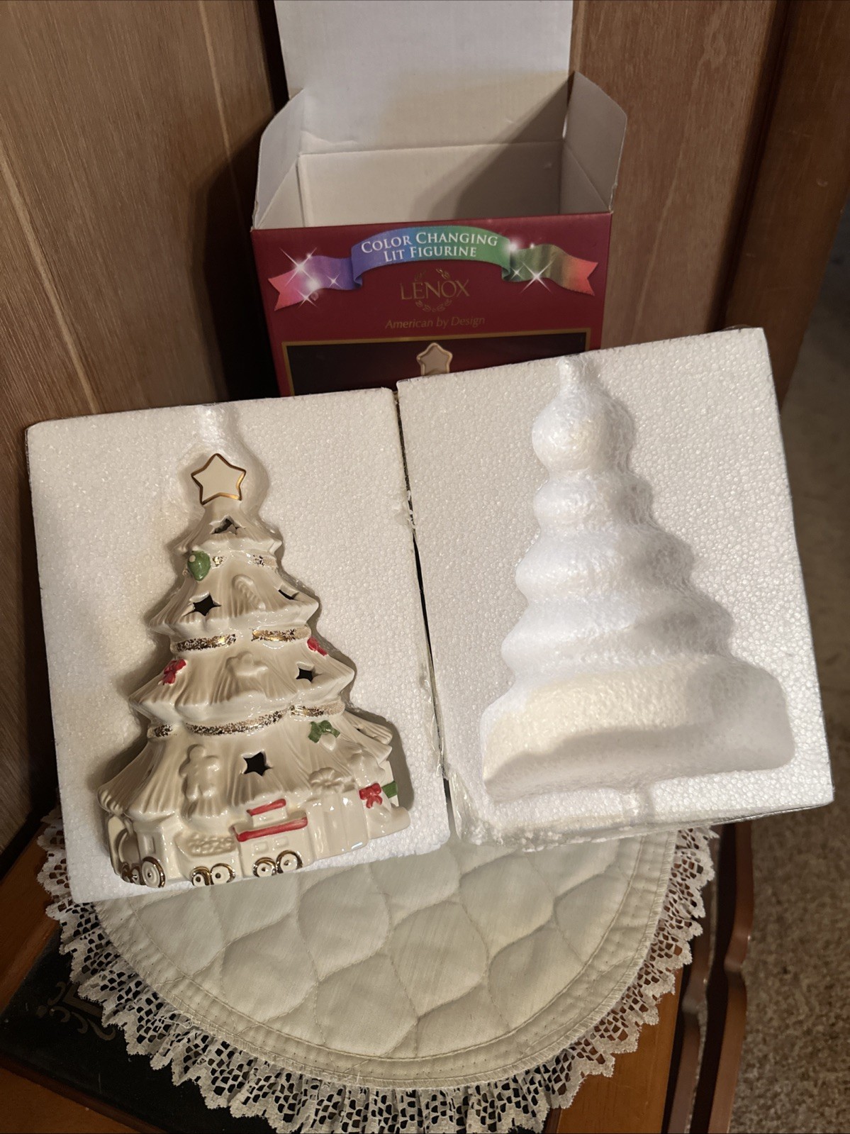 Lenox Seasons Sparkle Color Changing Lit Figurine with its original box.