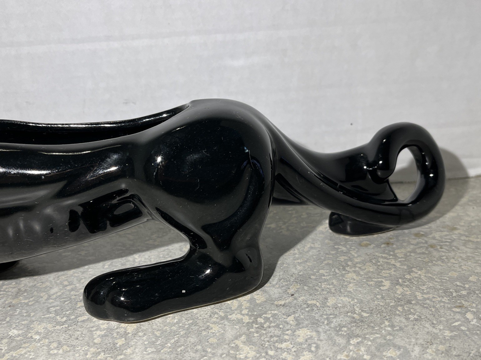 Haeger Mid-Century Black Panther Ceramic Planter 15in Good Condition! -820
