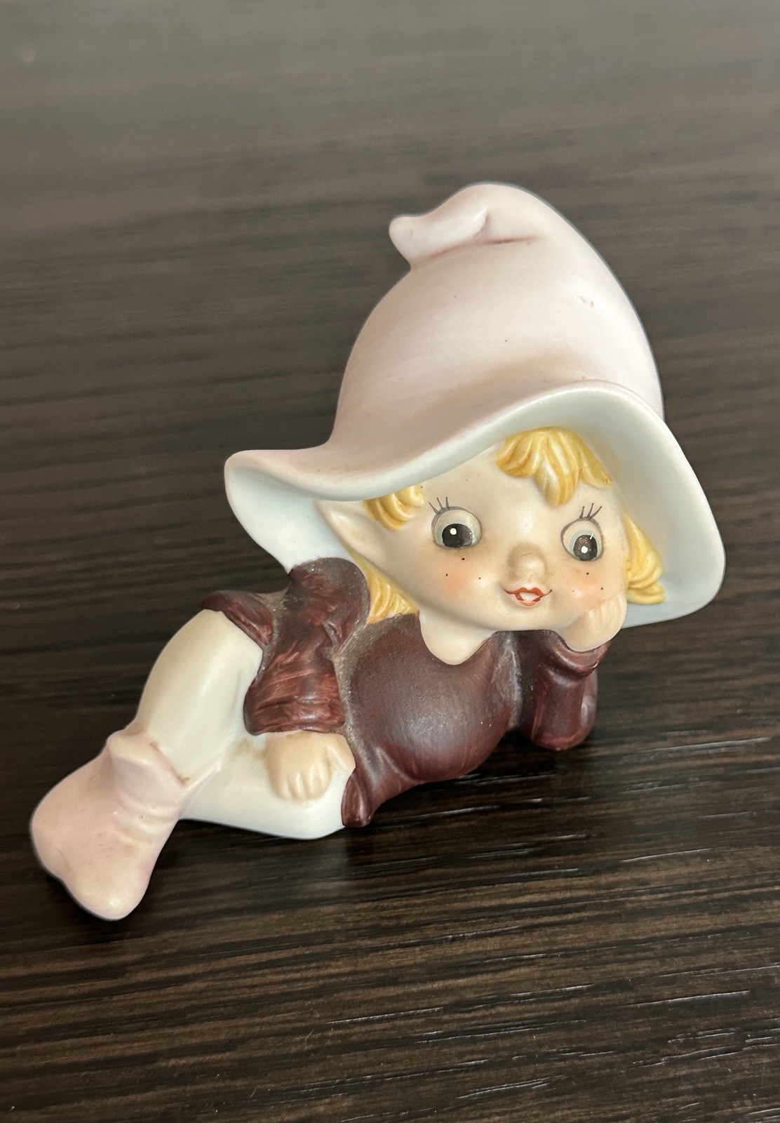 Homco Vintage Pixie Elf FairyGnome Bisque PorcelainFigurine #5213