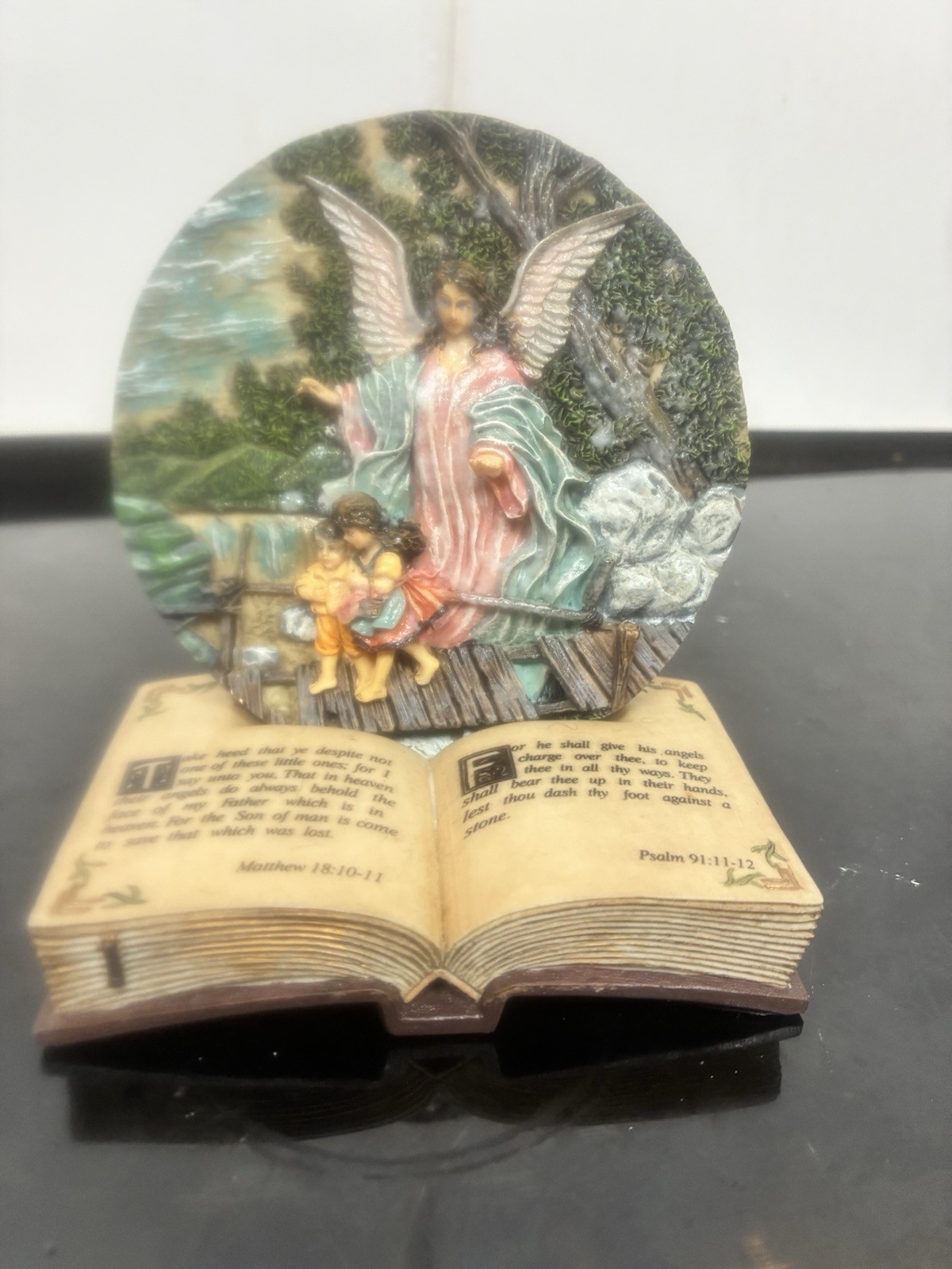 Angel Crossing Over Children Plague Open Bible With Plague Devotion
