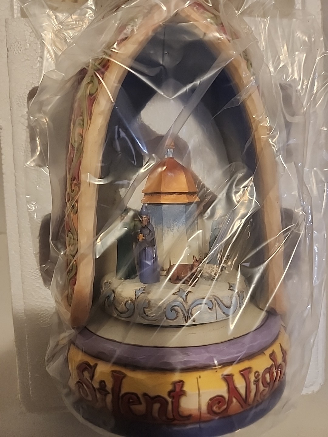 Jim Shore Musical “Silent Night” Angel Rotating Nativity Scene – NO LIGHT