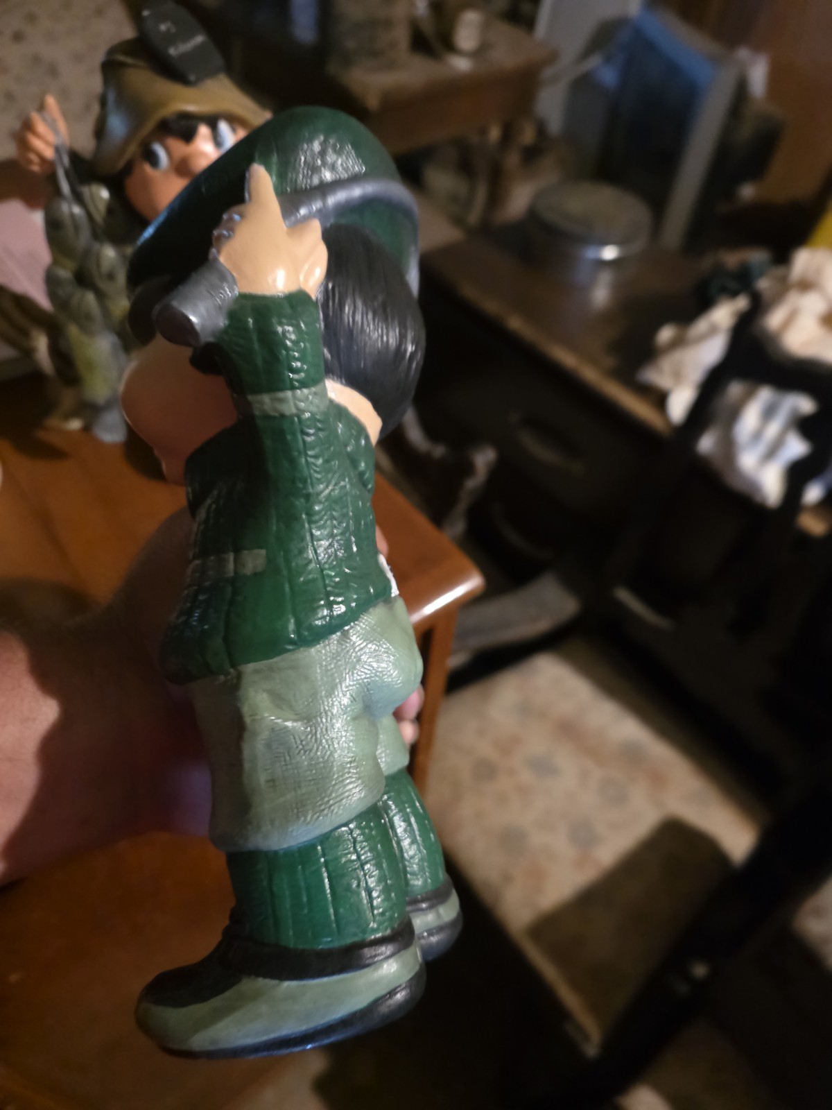 Hand Painted Ceramic Golfer Figurine with Golf Bag, Clubs & Golf Ball