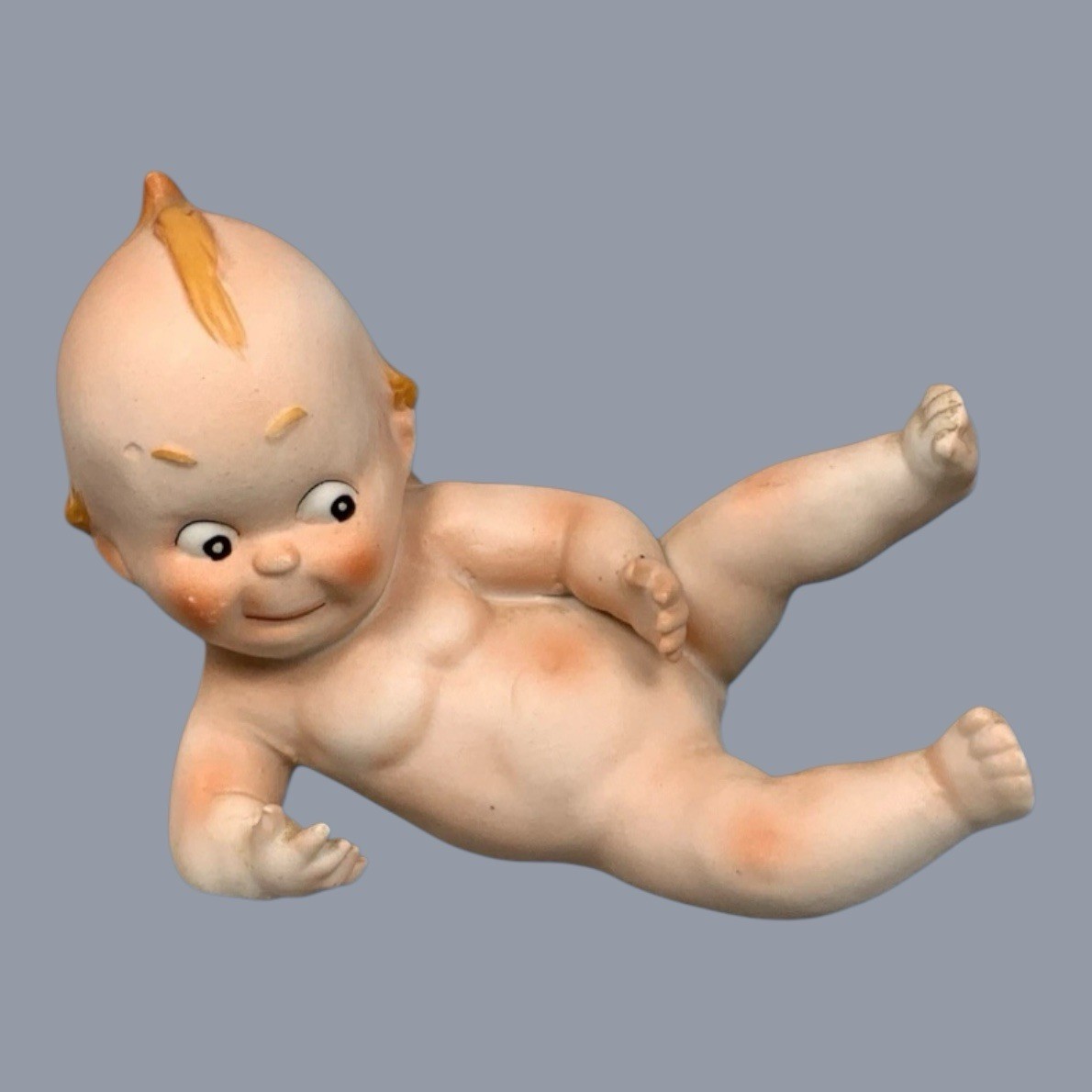 Vintage Kewpie / Piano Baby Figurine Blue Wings Angel Baby STAINS