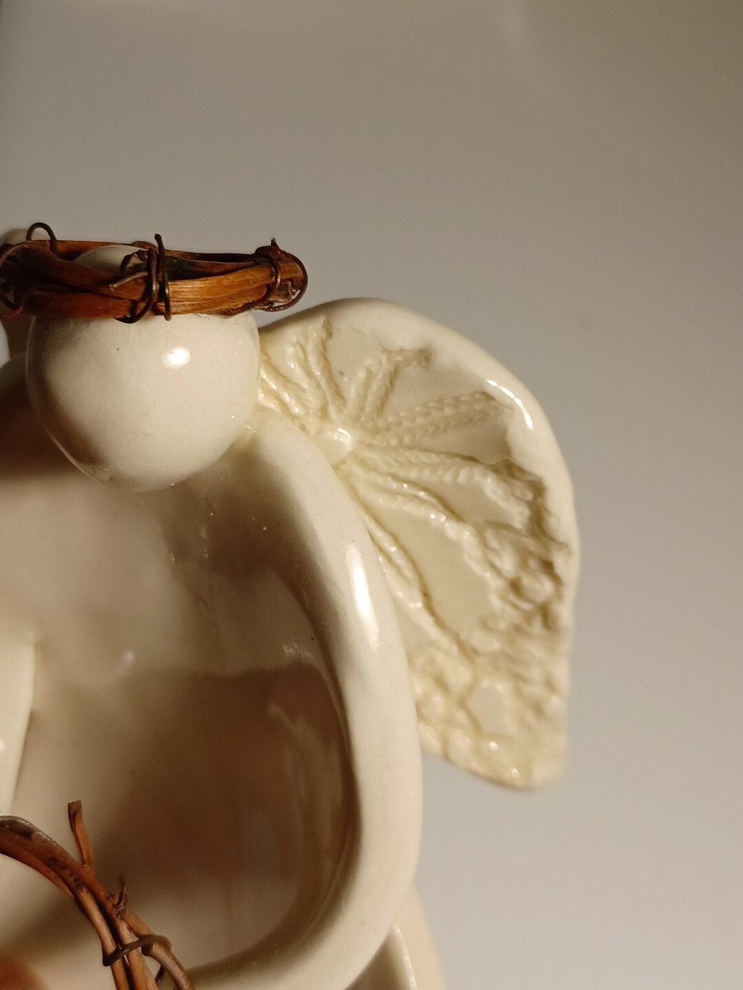 Vintage Ceramic Beach Angel Figurines Set of 2 Minimalist Seashell Coastal Decor