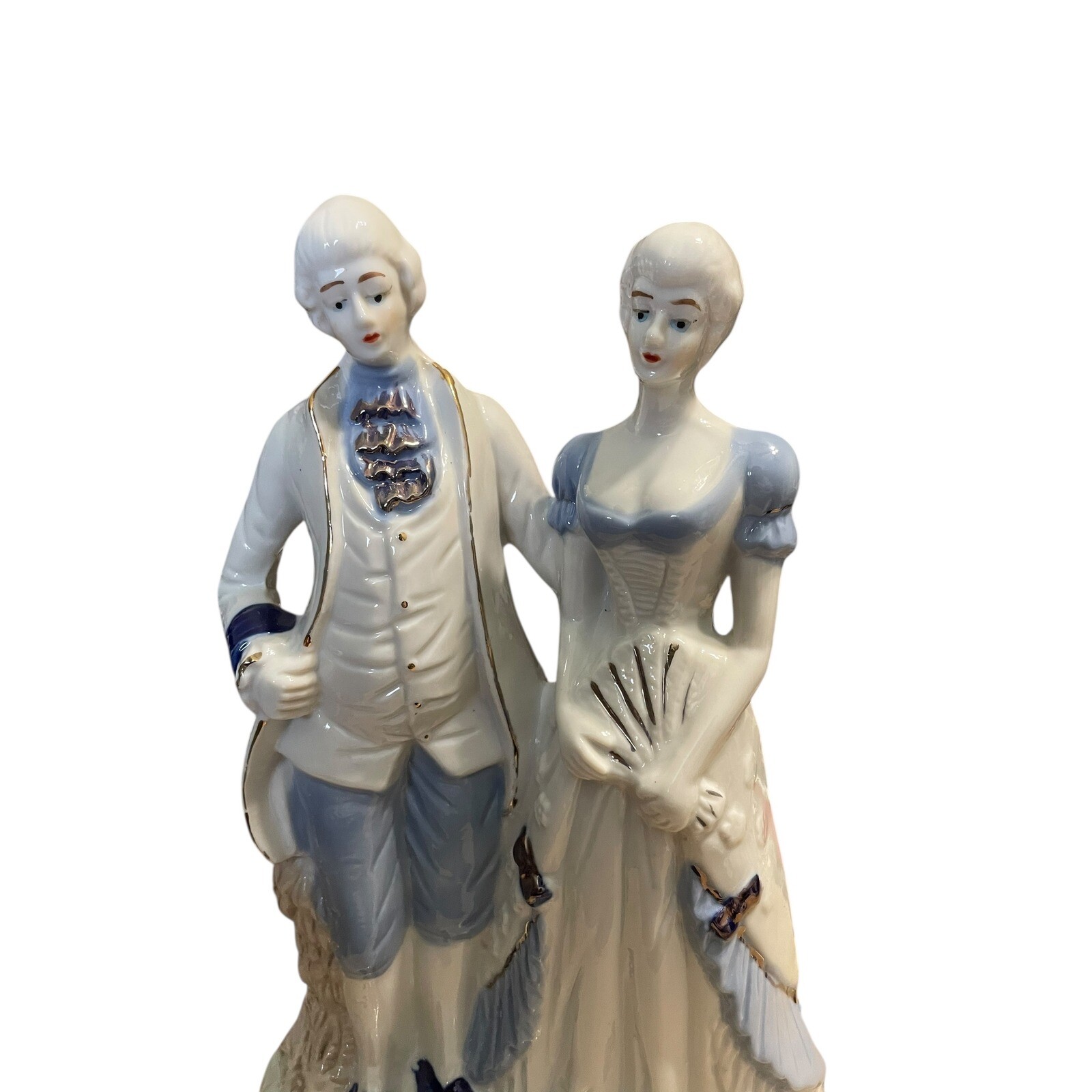 Porcelain Figurine Colonial Couple Statue Display Decor Vintage Style