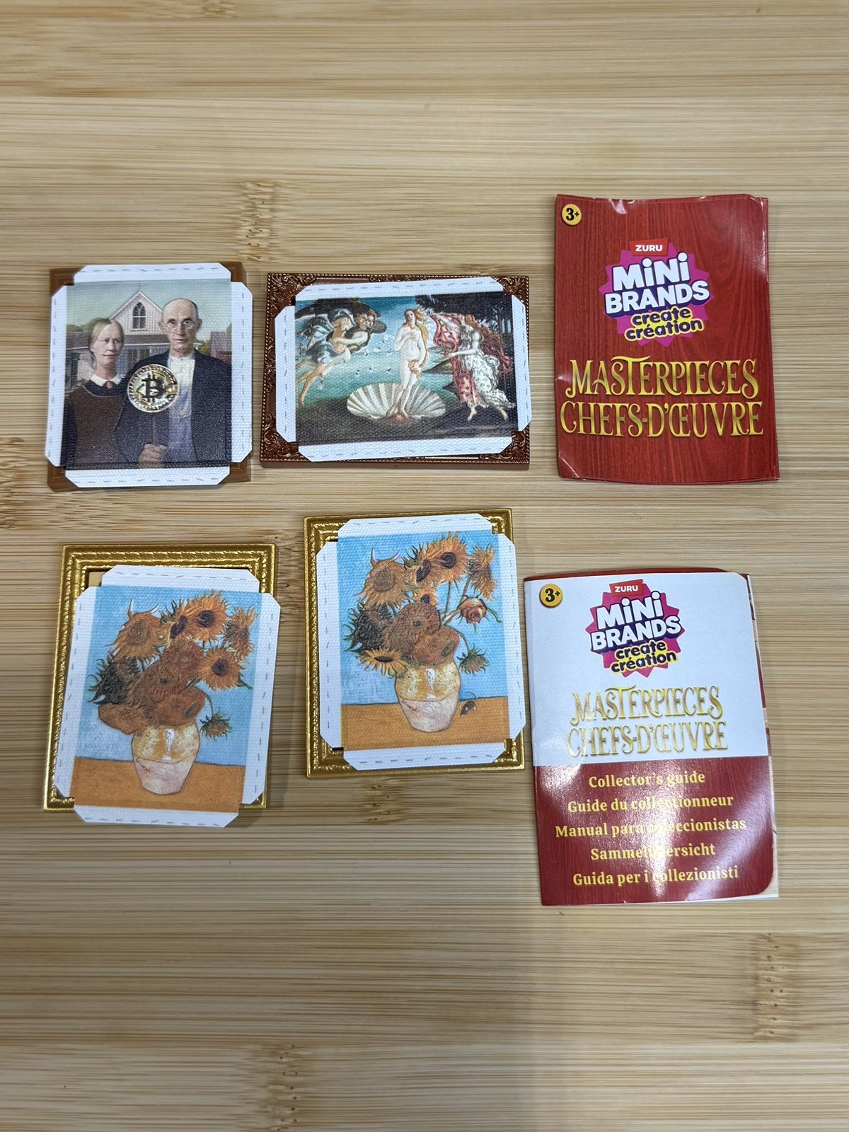 Mini Brands By ZURU Masterpieces Lot Of 4- American Gothic Parody + Other New /a
