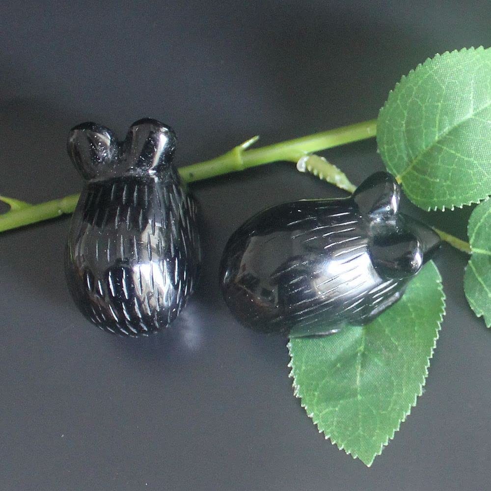 Hand Carved Mixed Gemstone Crystal Mouse Rat Figurine Animal Carving Statue H…