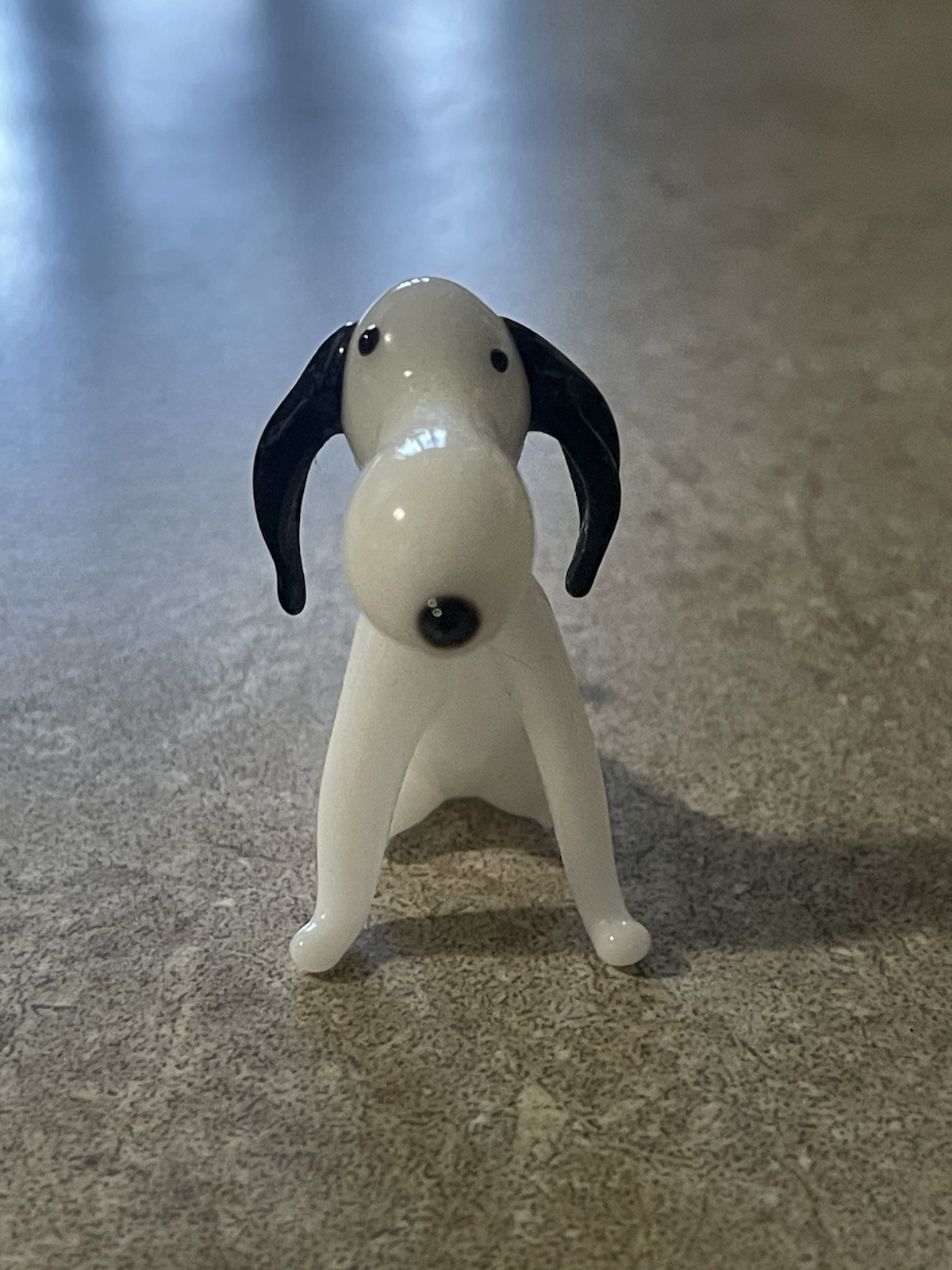 Vintage Snoopy Beagle Dog Miniature Figurine Pendant Hand Blown Glass