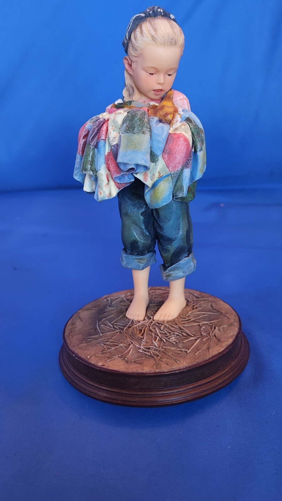 Mama Says…. Guard Your Treasures Figurine Demdaco Girl w/ Kitten 2003