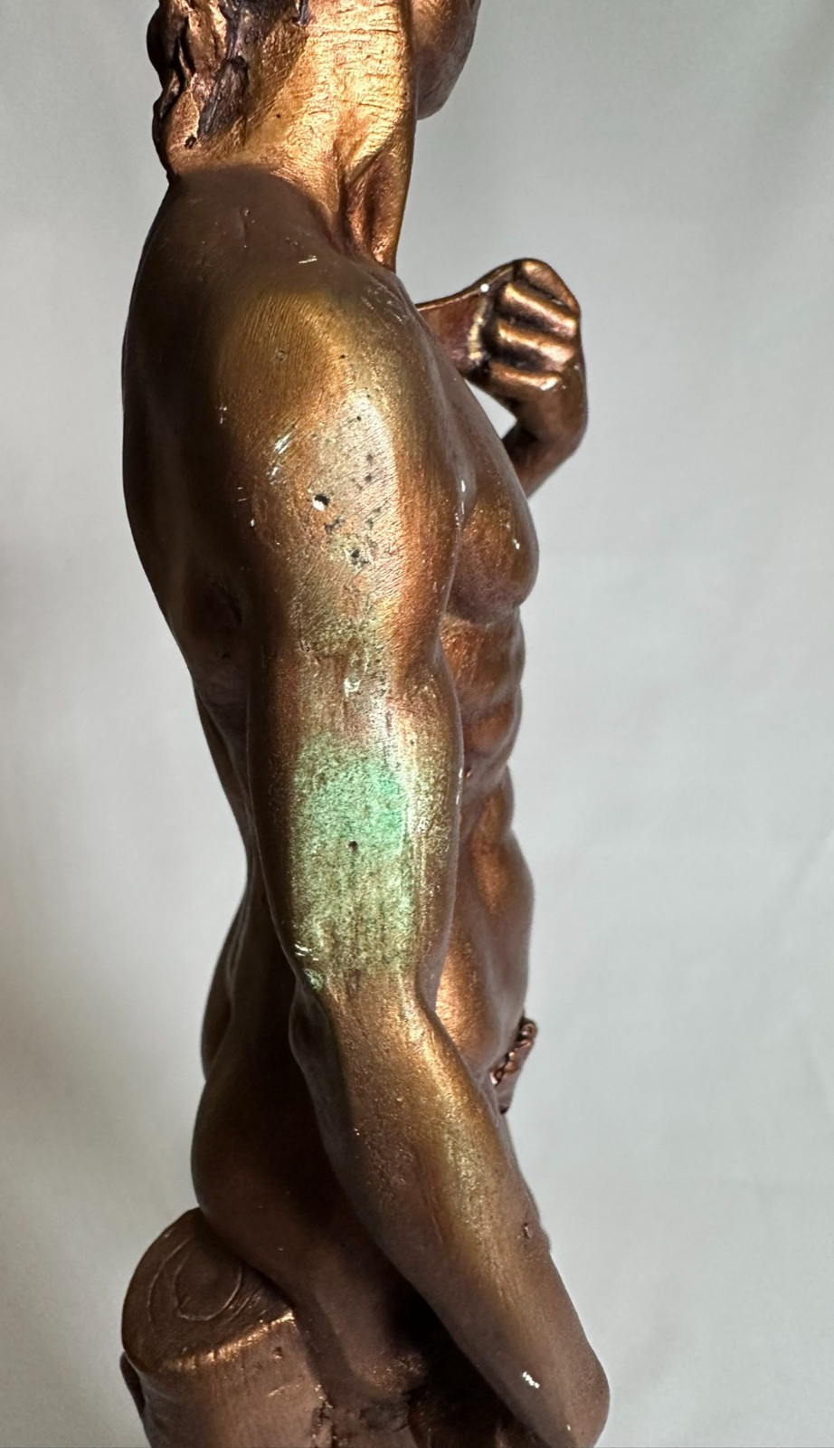 VTG A Santini Italy David Statue 16″ Bronze Tone Michelangelo Sculpture Figure