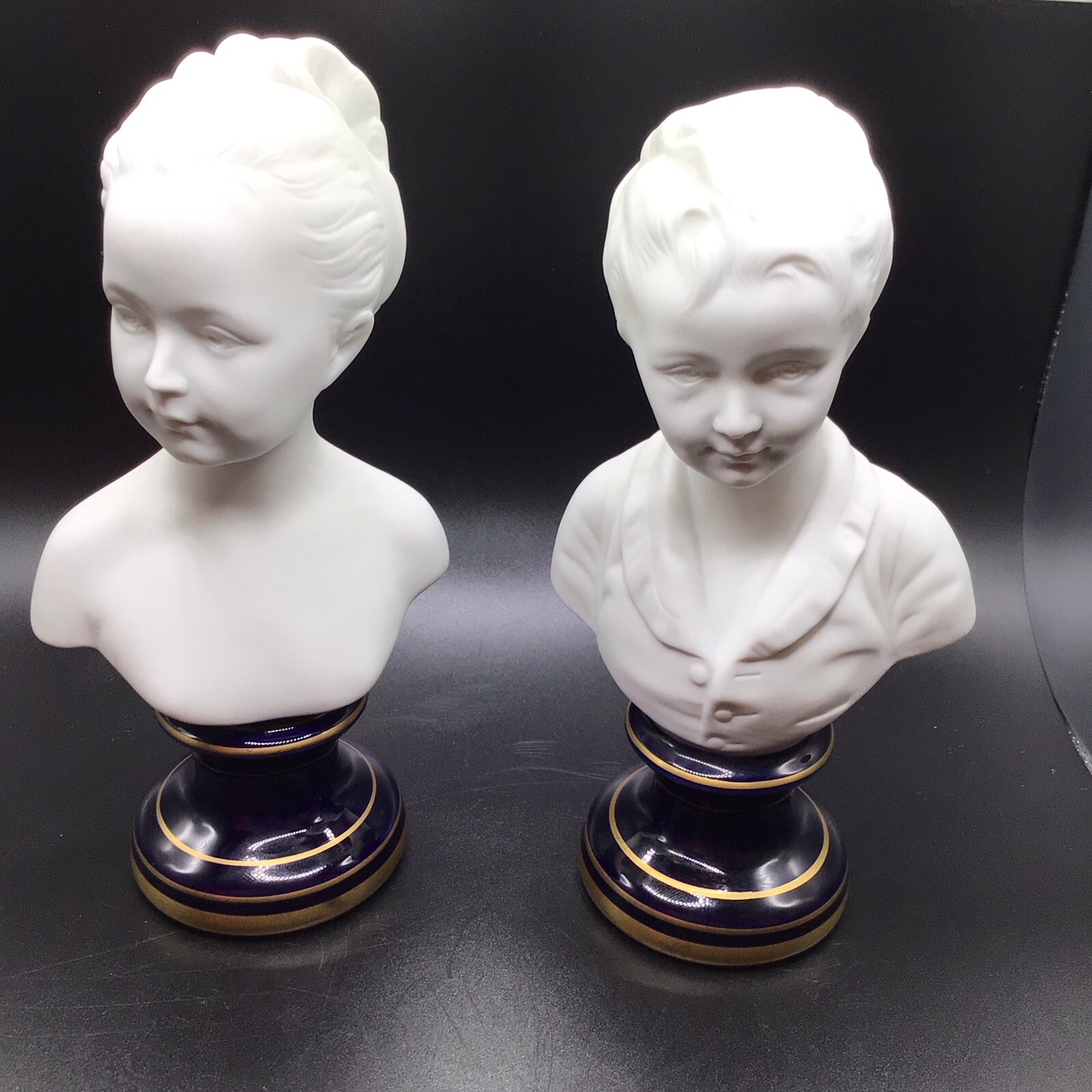 Limoges Pair Of Porcelain Busts Of Children