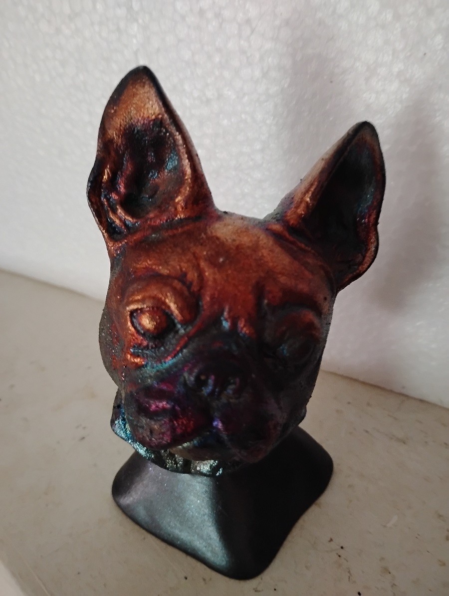 Raku Boston Terrier Figurine