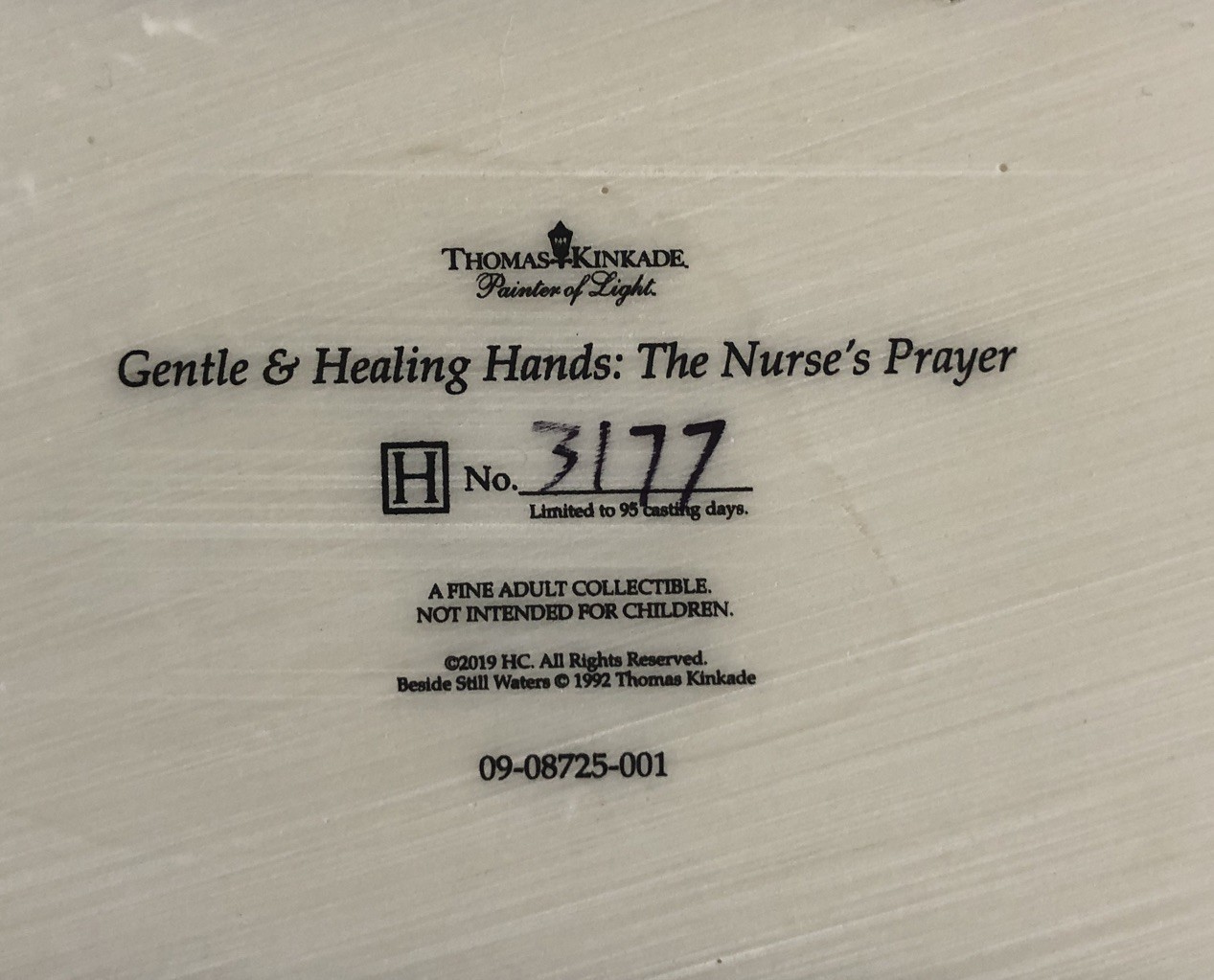 Thomas Kinkade The Nurse’s Prayer Angel Figurine / Statue #3177 8x6x3