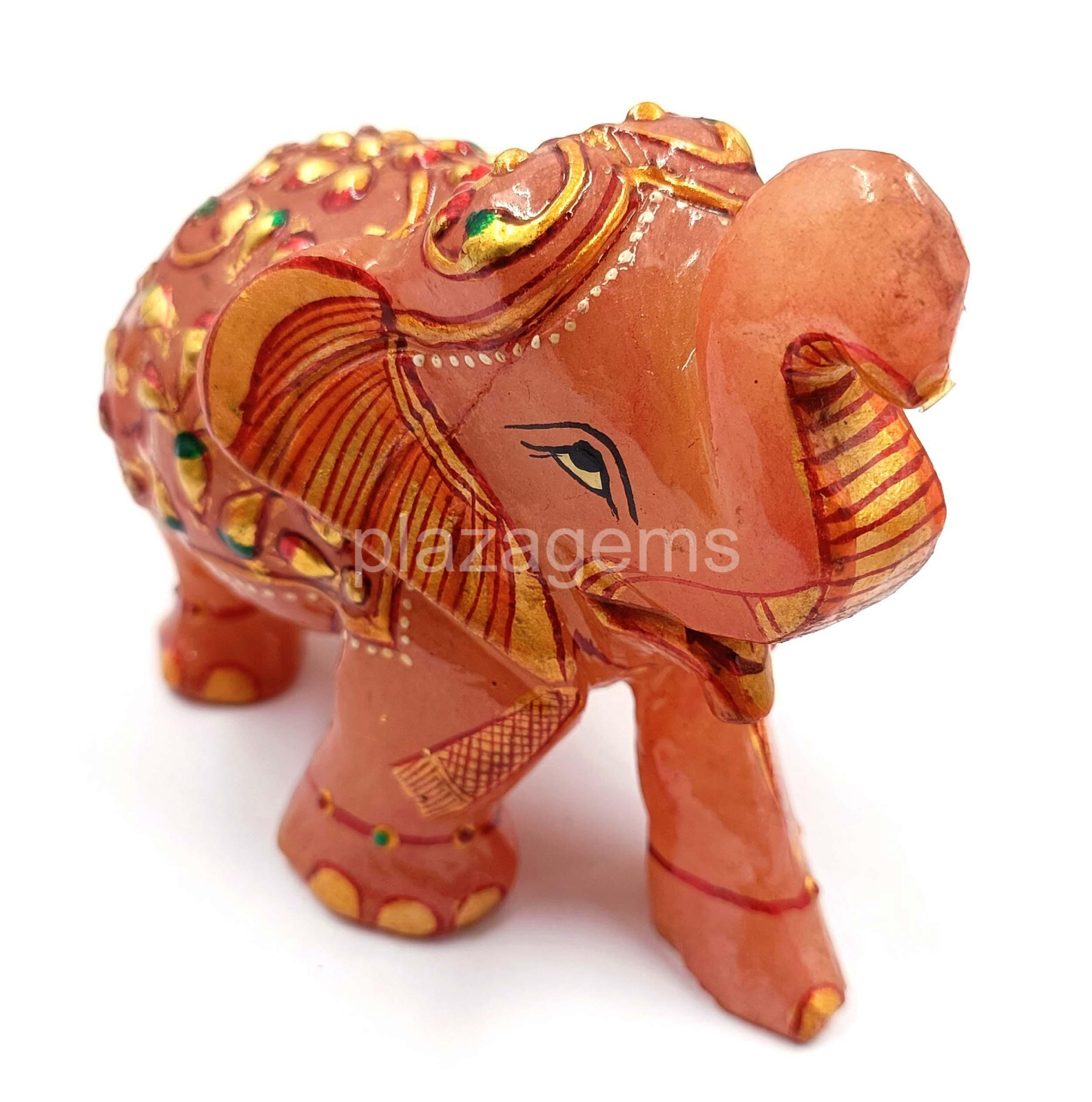 Green Jade Handcrafted Elephant – Gemstone Decorative Sculpture (Set of 10)