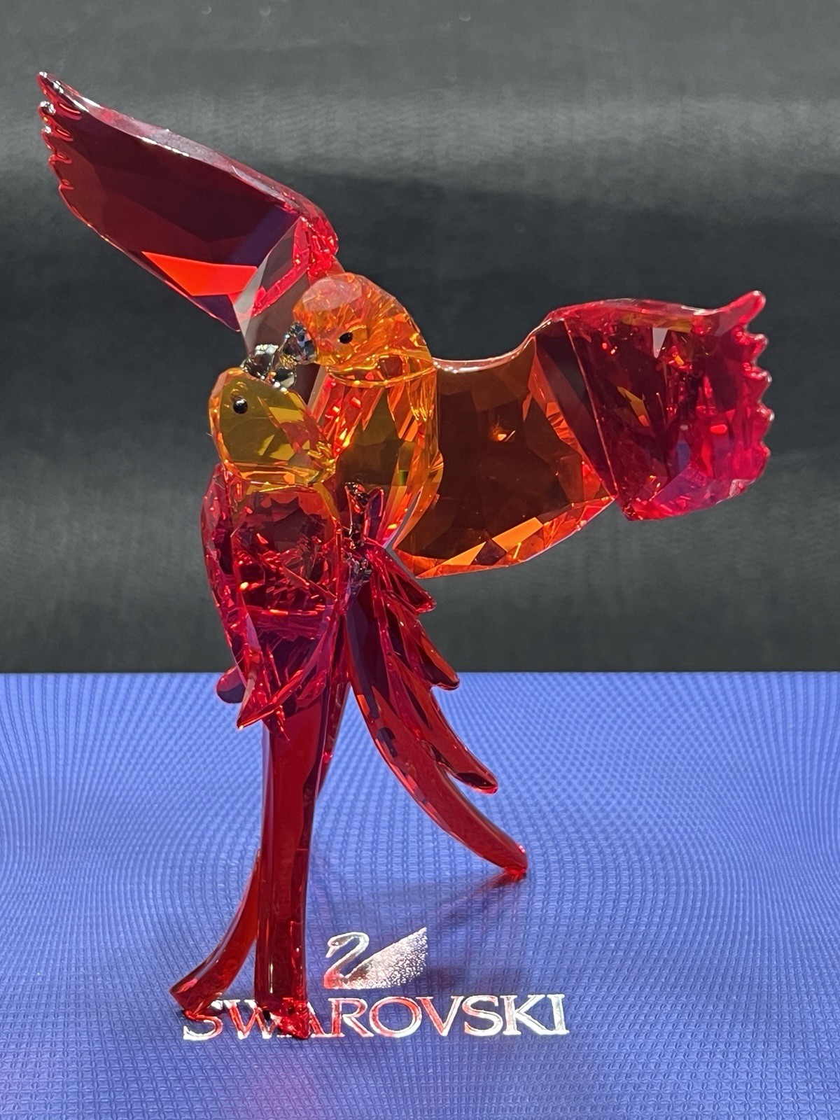 2015 Swarovski Crystal Paradise Birds Red Parrots #5136809 Retired MIB #5136809