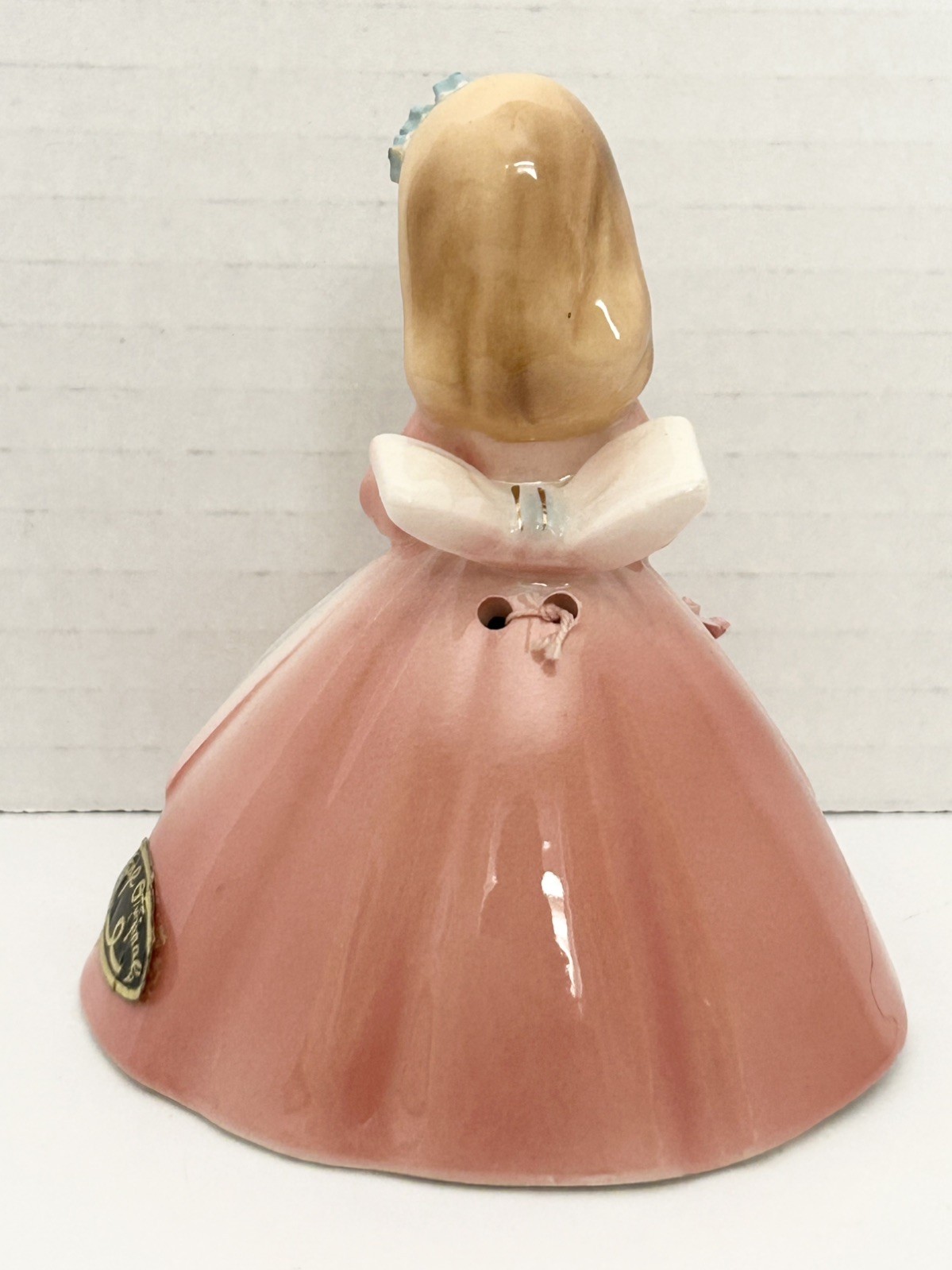 Vtg Josef Originals “Dinner Belle” Figurine Pink Dress w Sticker chipped petal