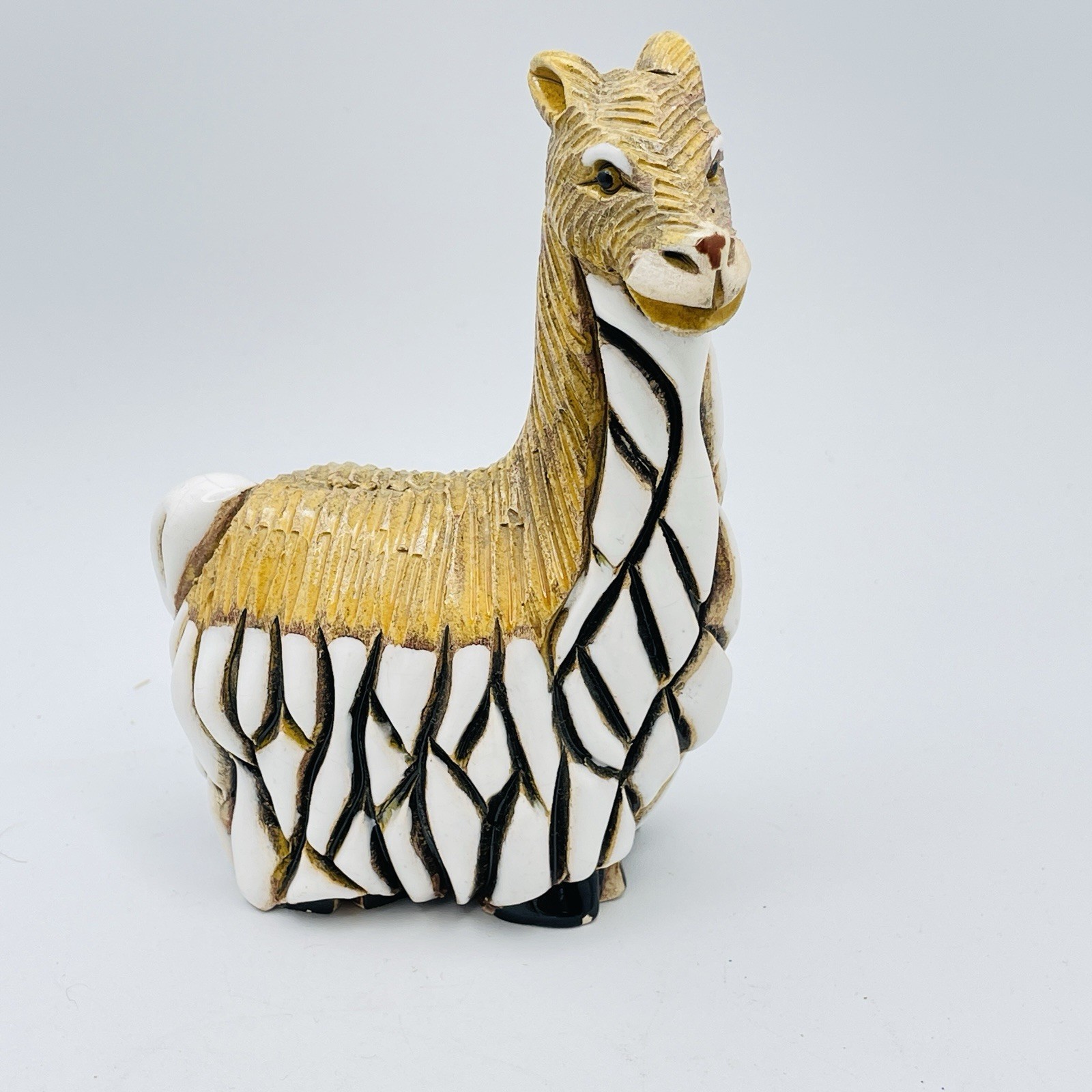 Vtg. Artesania Rinconada Llama Figurine Handcrafted Ceramic Uruguay 5” RARE