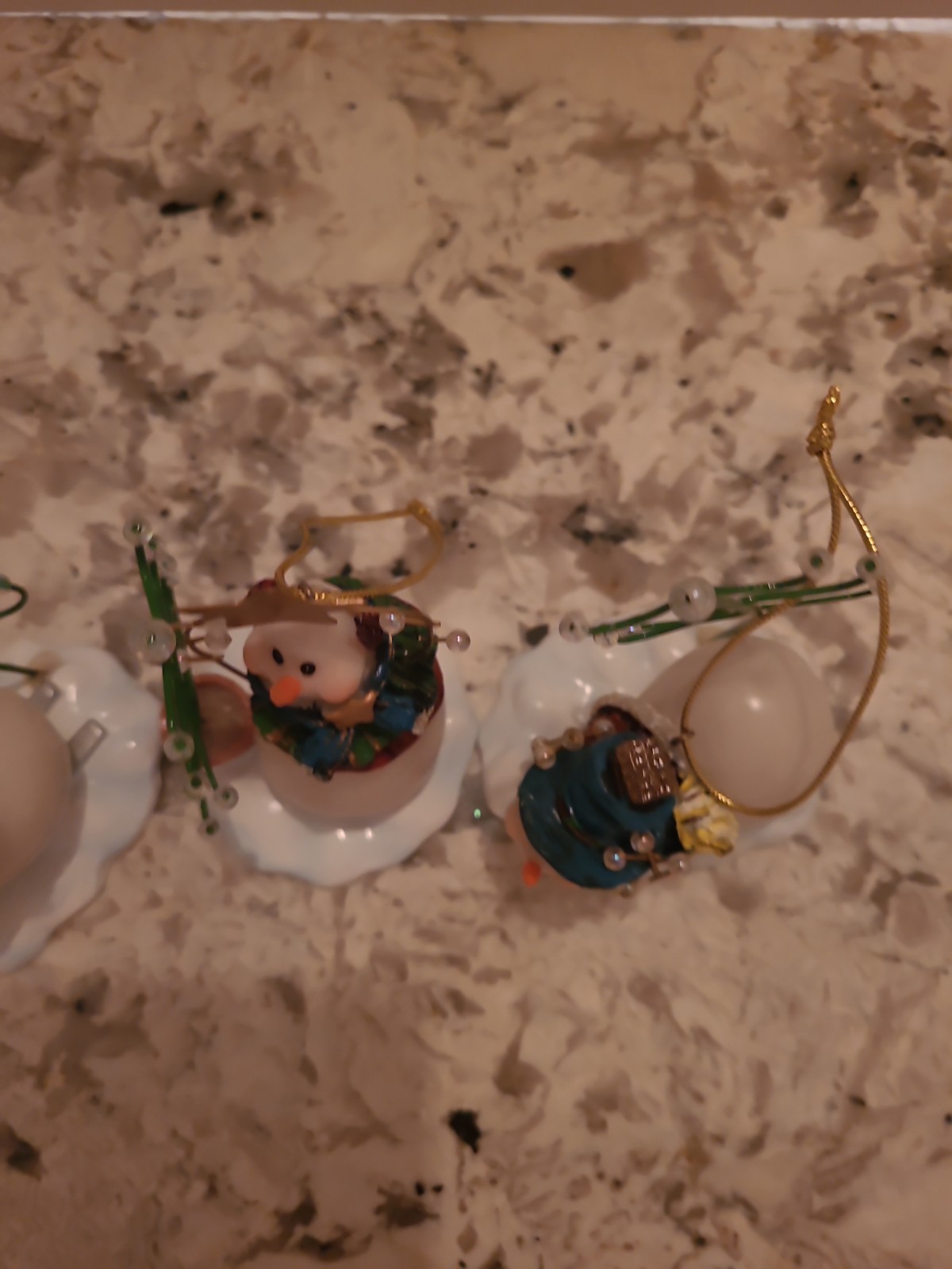 3 NEW HOME INTERIORS HOMCO #57096 SNOWMEN SNOW PLAY CHRISTMAS HOLIDAY ORNAMENTS