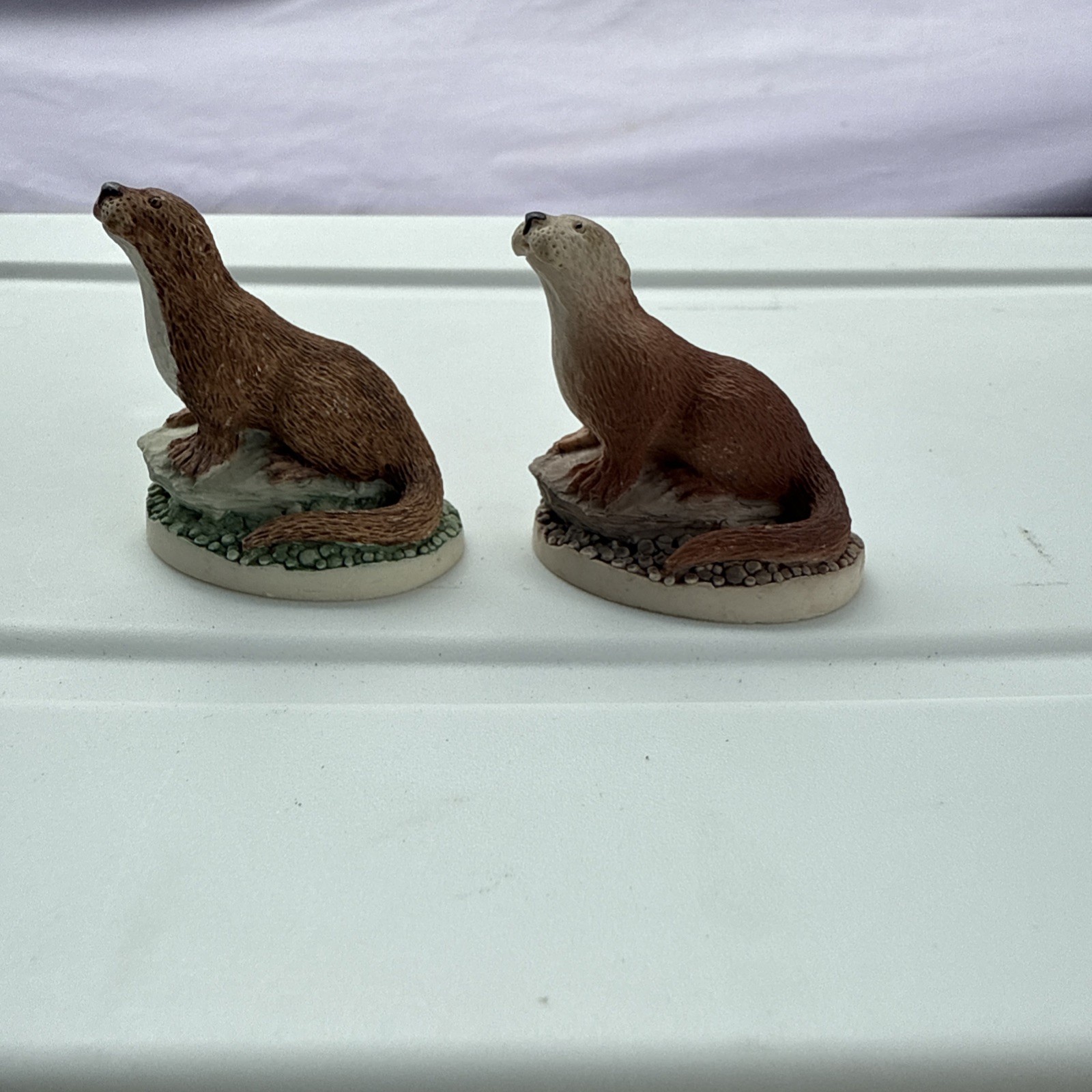 Vintage Miniature Otter Figurines Devote Made in Scotland Hand painted